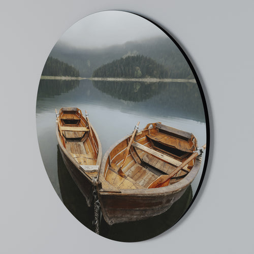 HARMONY OF BOATS Round Wall Art