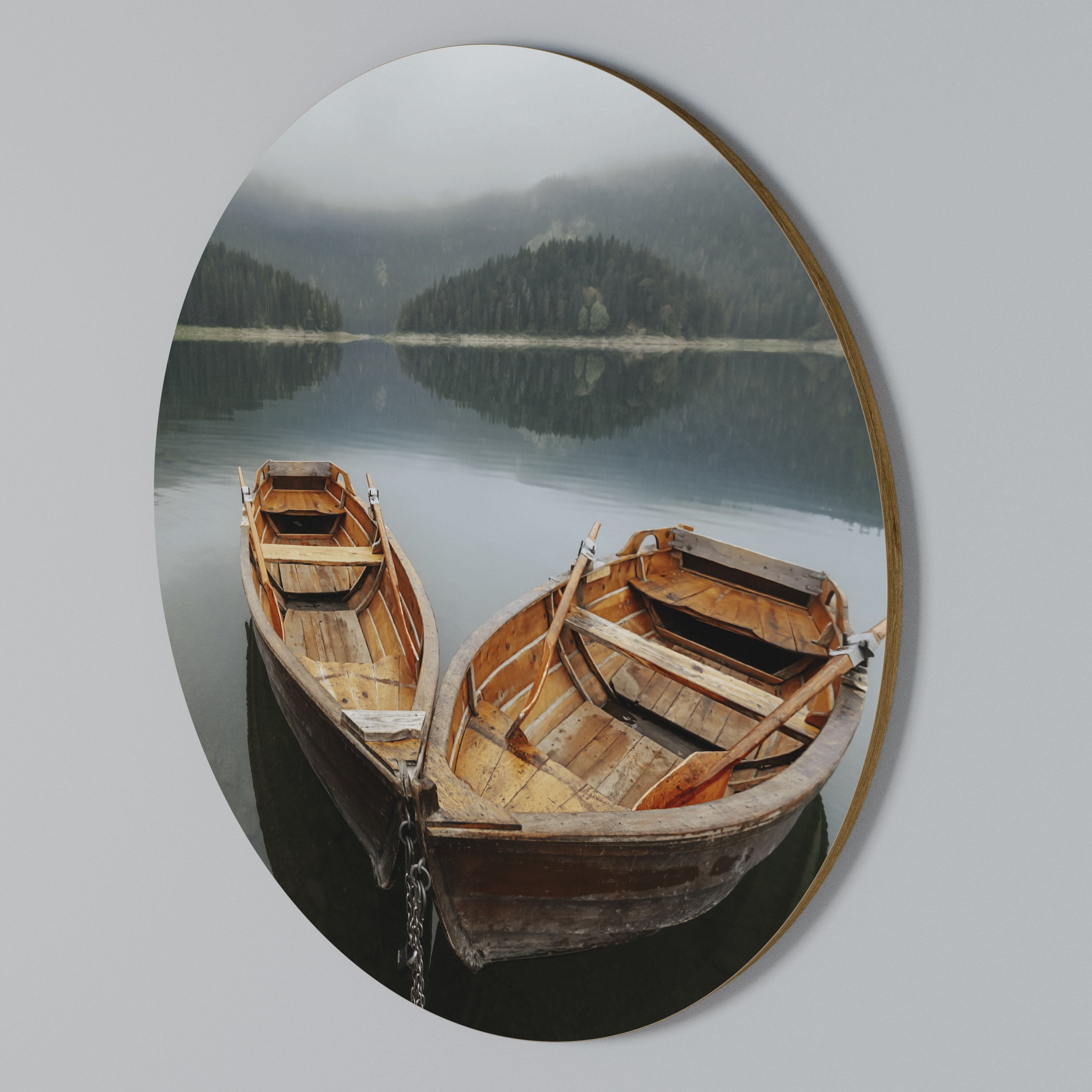 HARMONY OF BOATS Round Wall Art