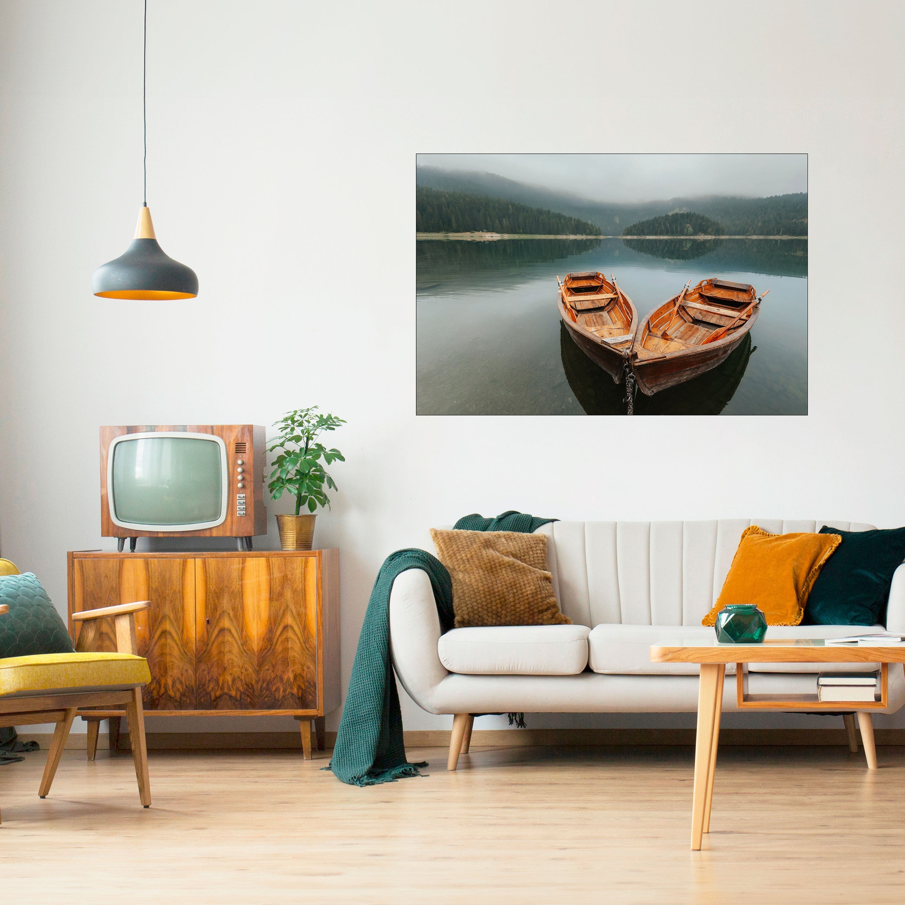 Affiche horizontale autocollante « HARMONY OF BOATS »