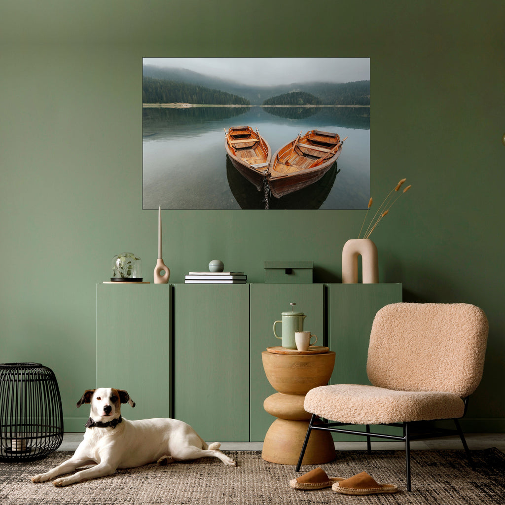 HARMONY OF BOATS Peel and Stick Horizontal Poster