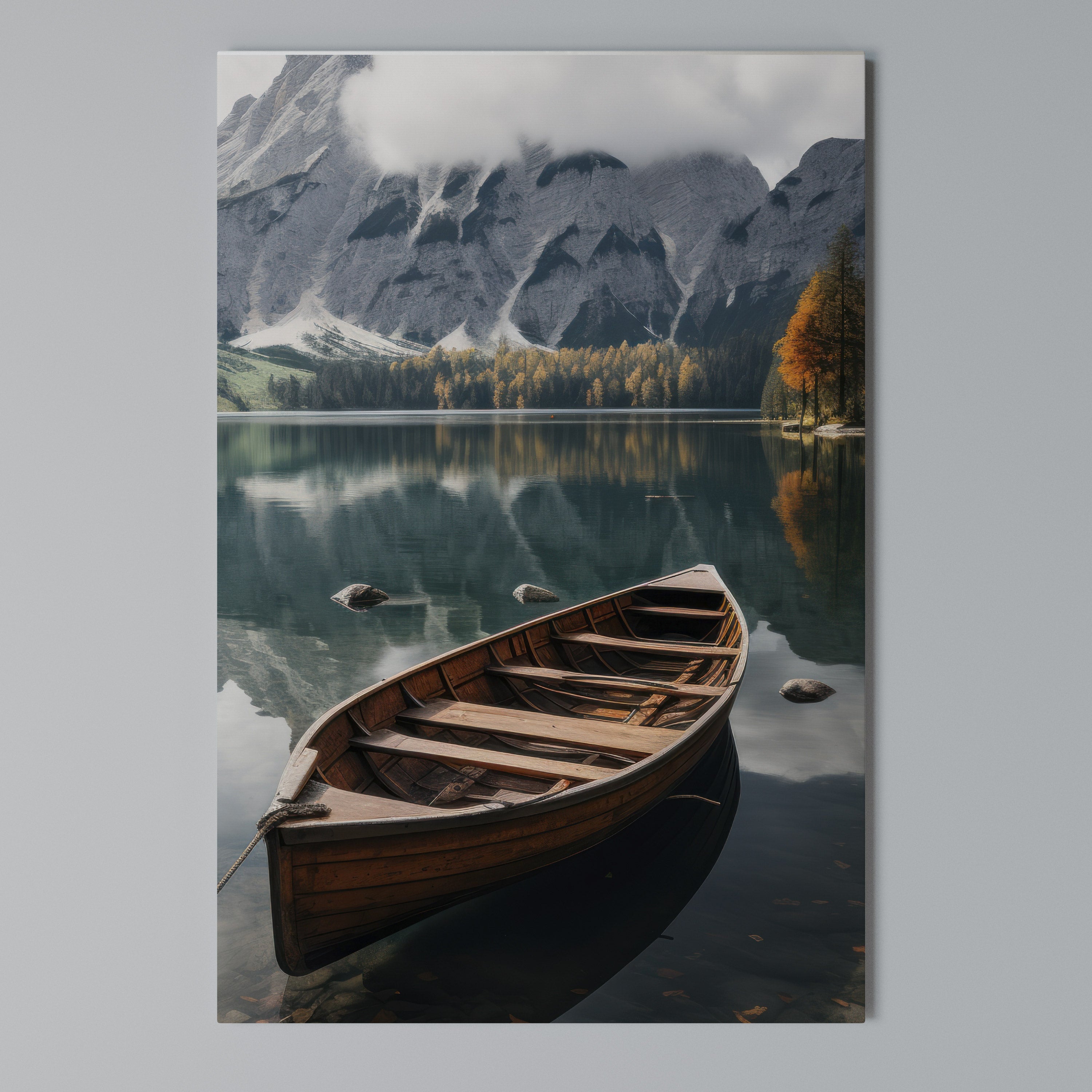 MOUNTAINSIDE REFLECTIONS Vertical Canvas Print