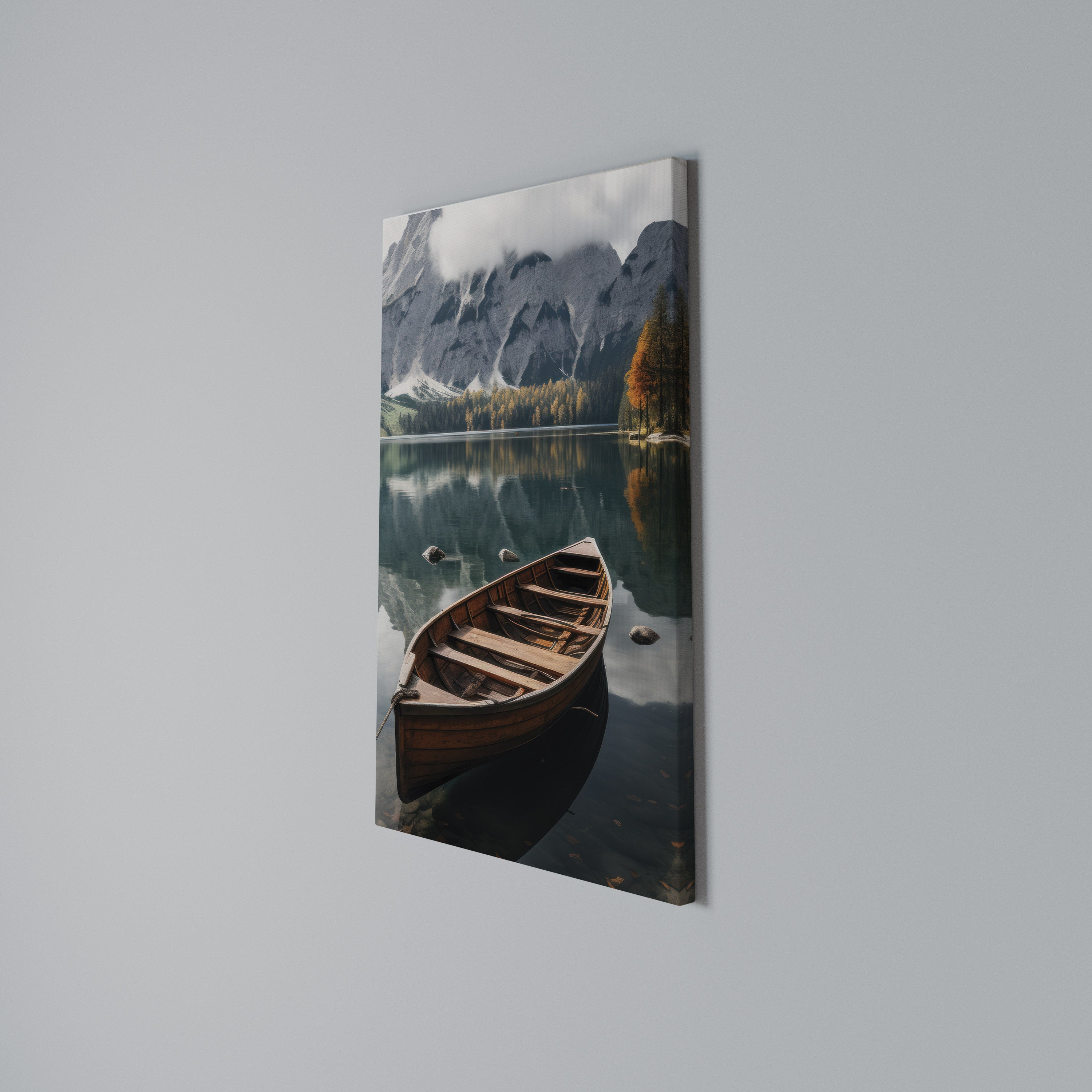 MOUNTAINSIDE REFLECTIONS Vertical Canvas Print