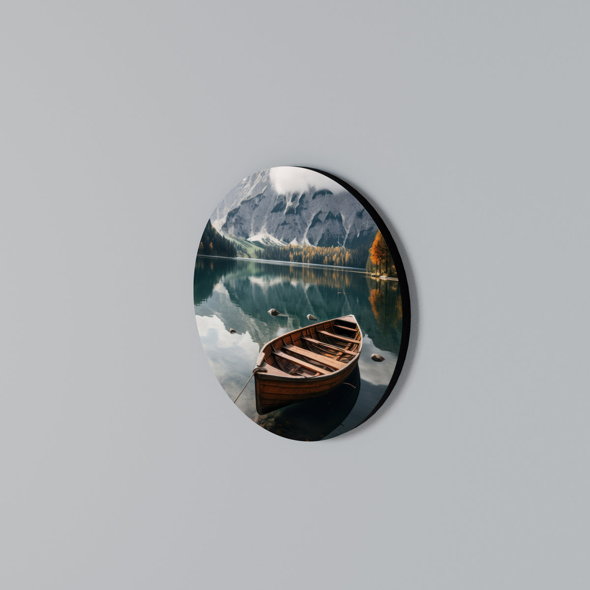MOUNTAINSIDE REFLECTIONS Round Wall Art