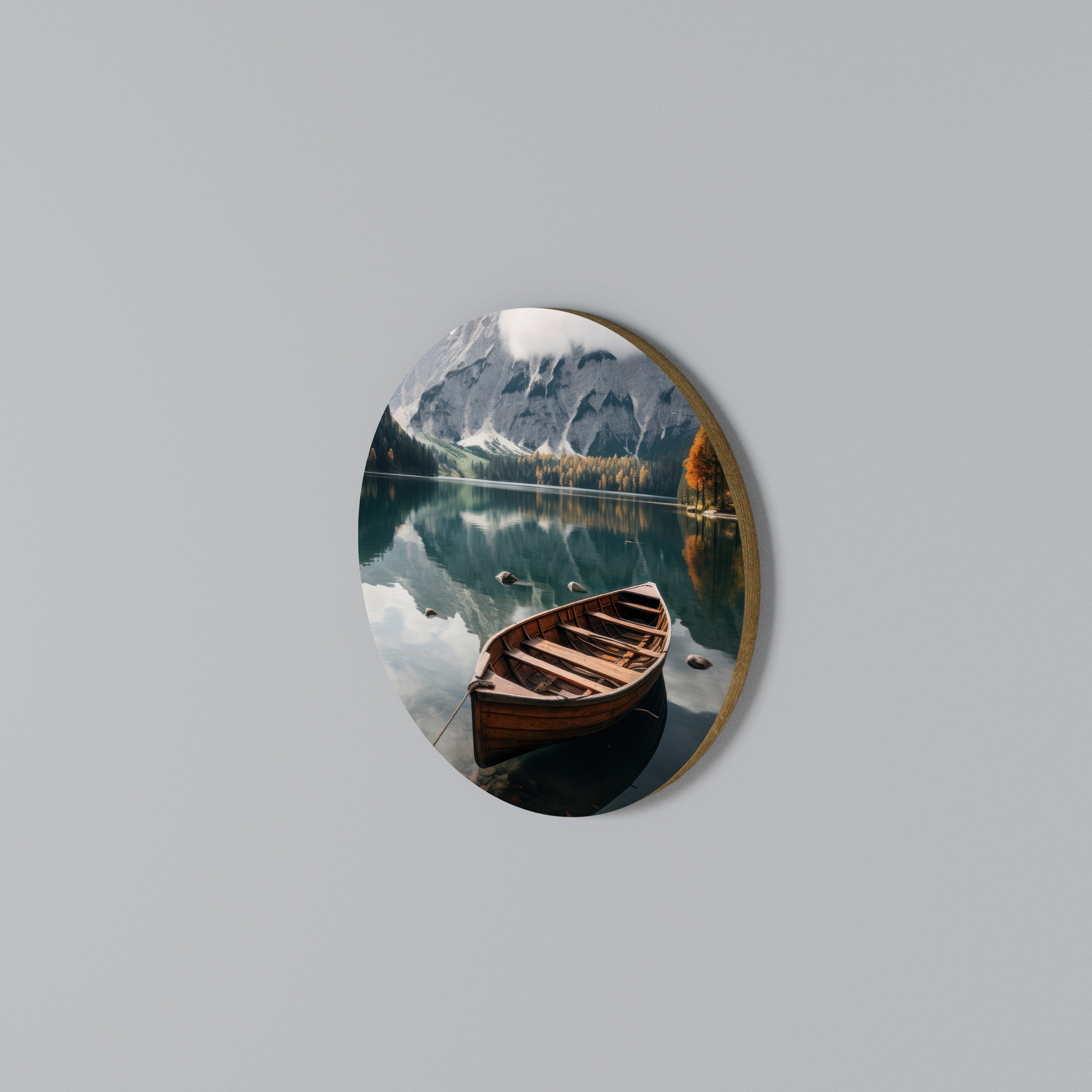 MOUNTAINSIDE REFLECTIONS Round Wall Art