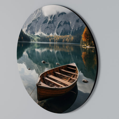 MOUNTAINSIDE REFLECTIONS Round Wall Art
