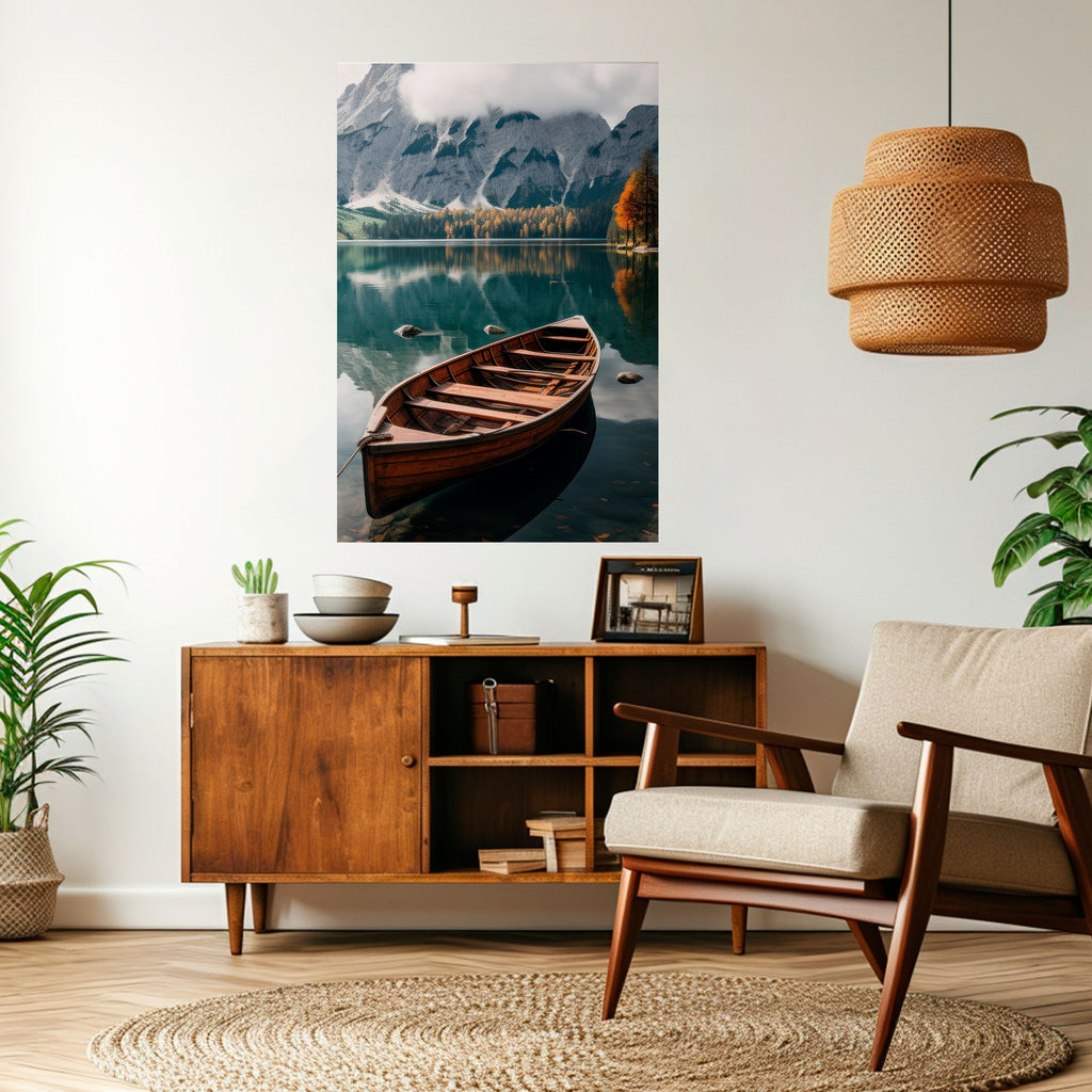 Affiche verticale autocollante « REFLETS À FRONTIÈRE DE MONTAGNE »