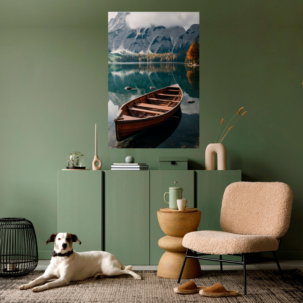 Affiche verticale autocollante « REFLETS À FRONTIÈRE DE MONTAGNE »