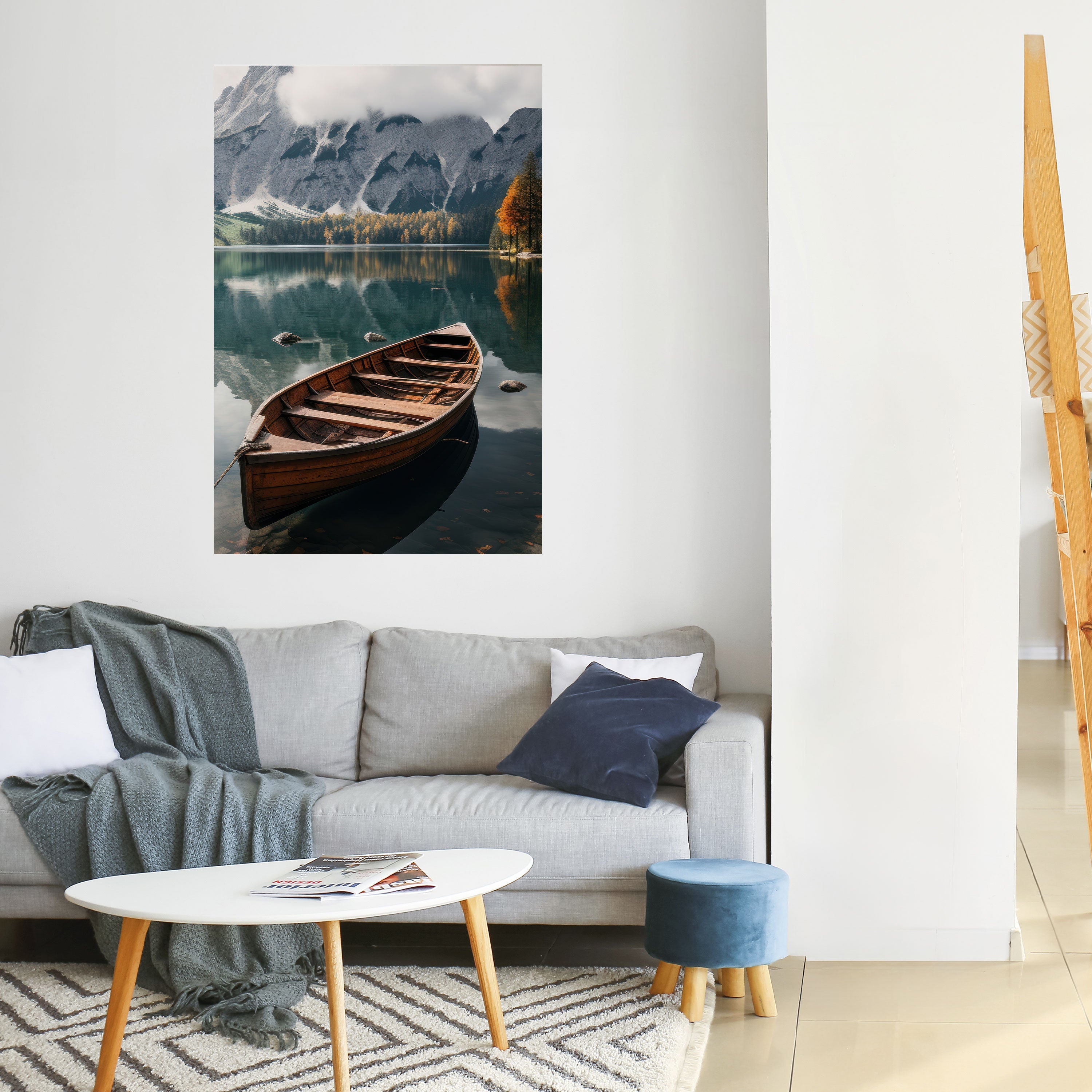 Affiche verticale autocollante « REFLETS À FRONTIÈRE DE MONTAGNE »