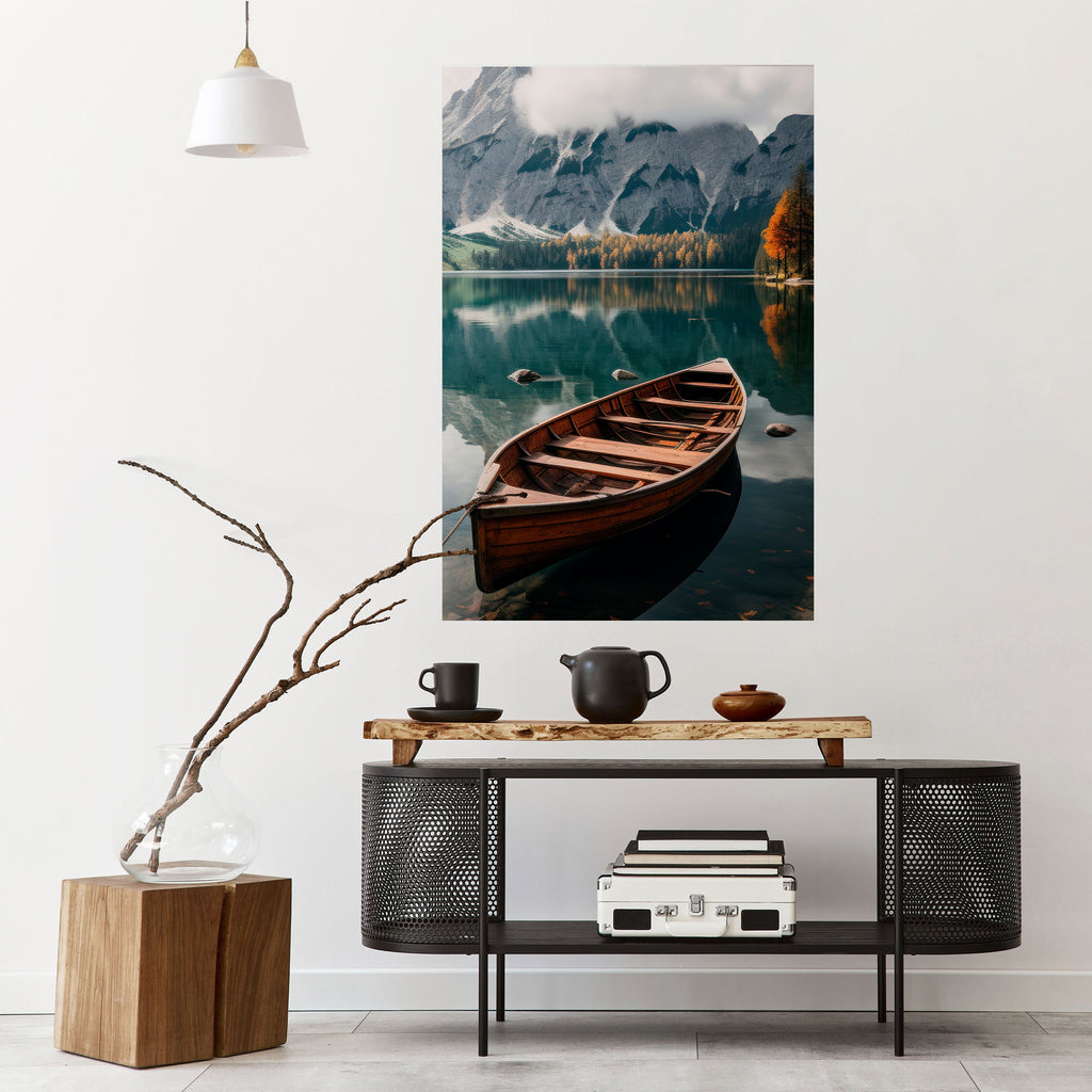 Affiche verticale autocollante « REFLETS À FRONTIÈRE DE MONTAGNE »