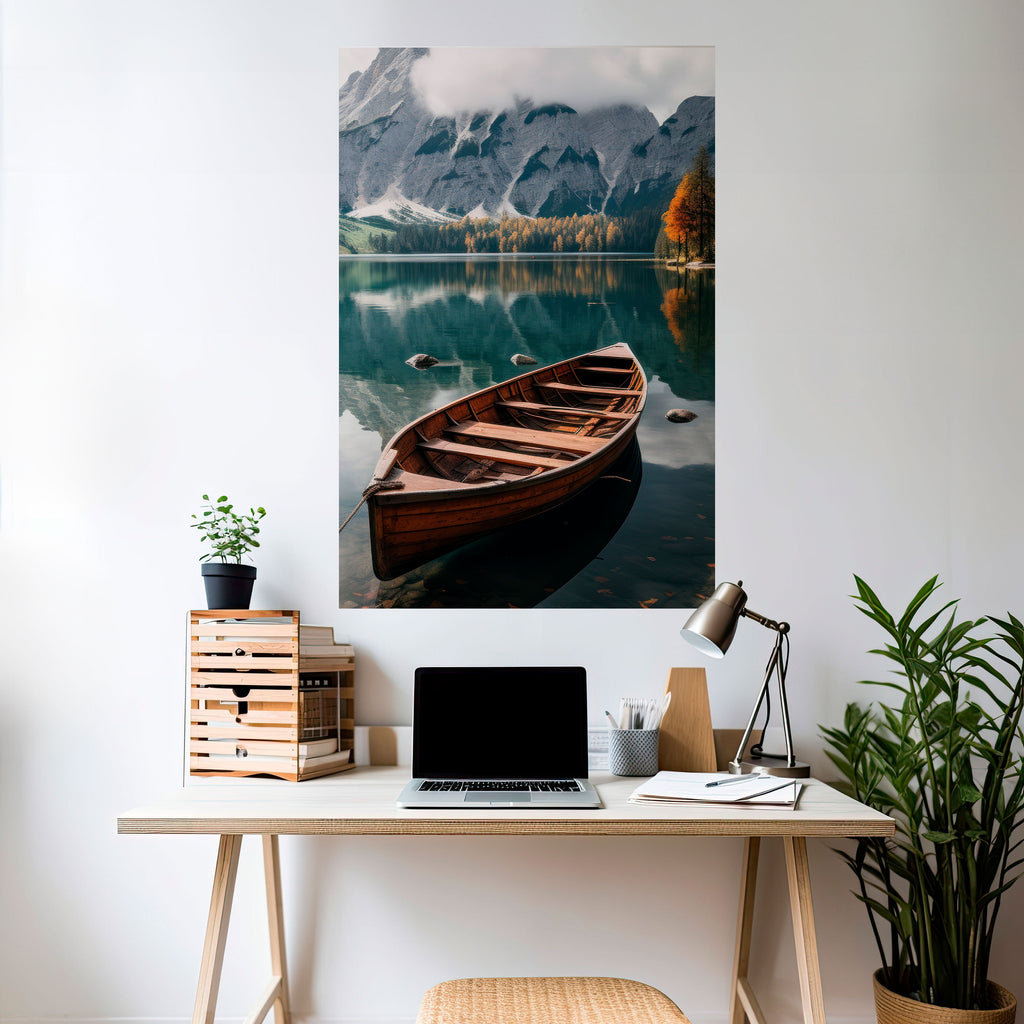 Affiche verticale autocollante « REFLETS À FRONTIÈRE DE MONTAGNE »