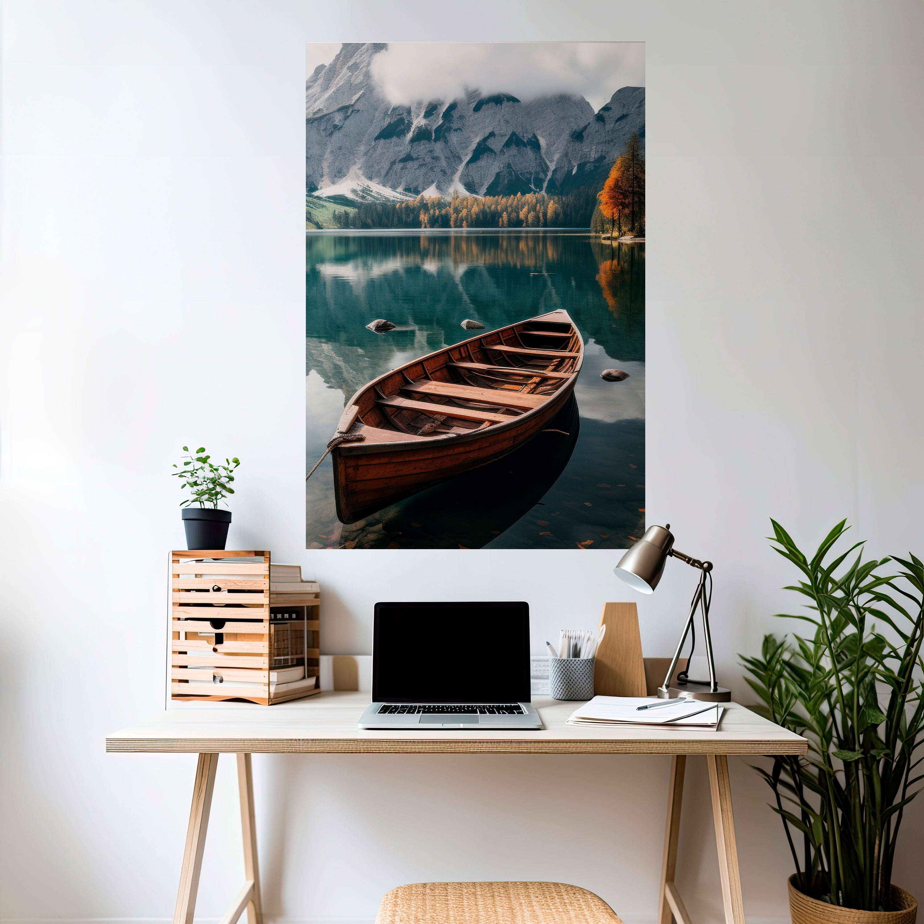 Affiche verticale autocollante « REFLETS À FRONTIÈRE DE MONTAGNE »