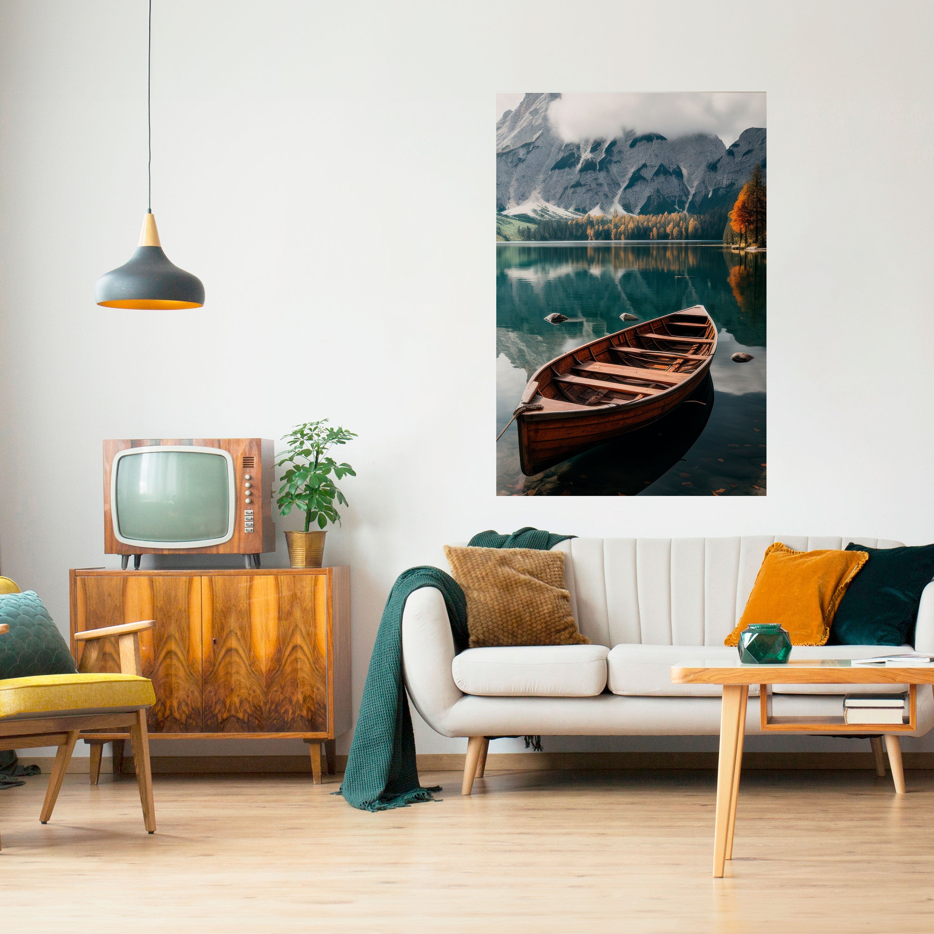 Affiche verticale autocollante « REFLETS À FRONTIÈRE DE MONTAGNE »