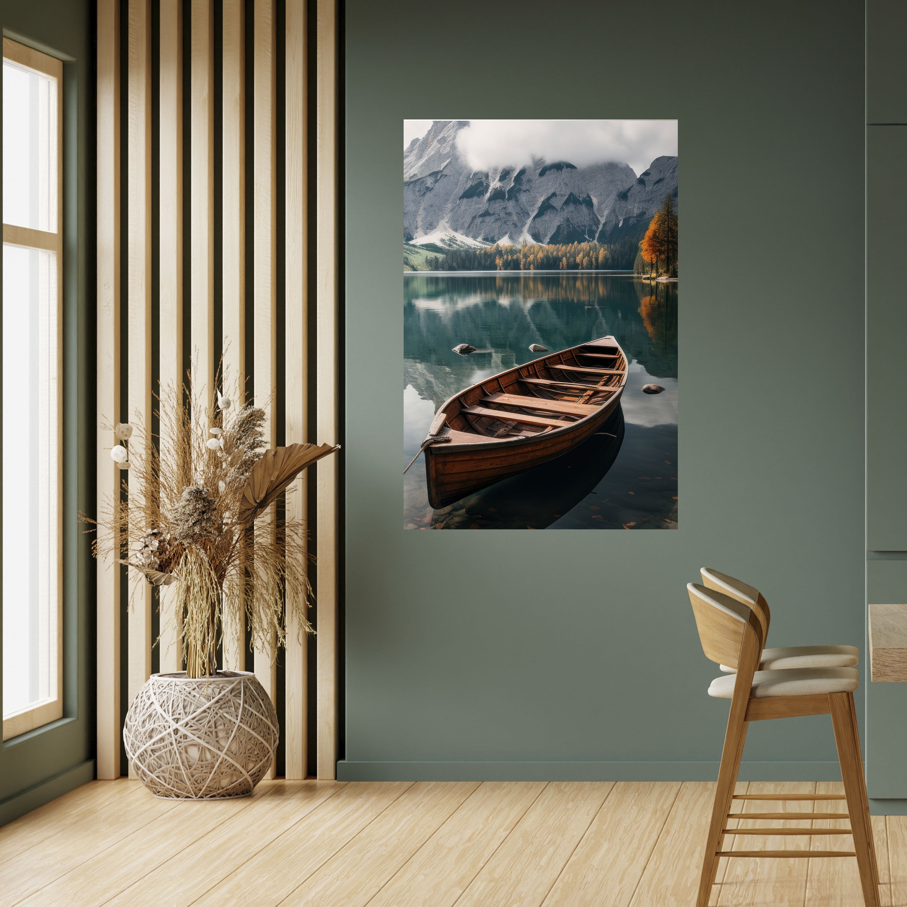 Affiche verticale autocollante « REFLETS À FRONTIÈRE DE MONTAGNE »