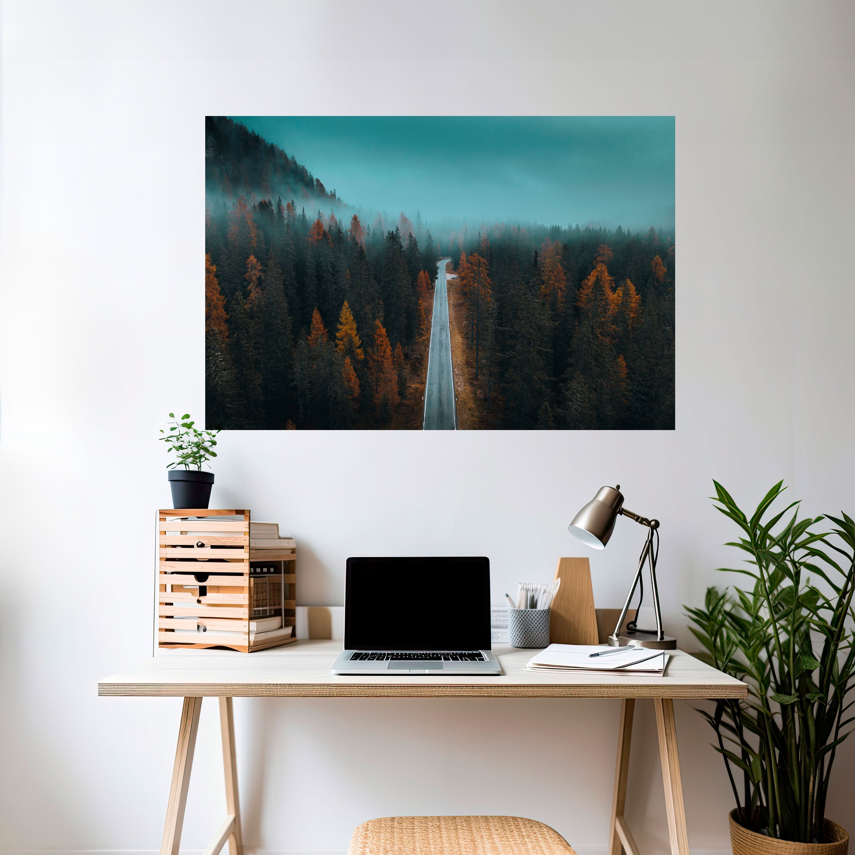 Affiche horizontale autocollante « ÉVASION SÉRÈNE SUR LA ROUTE »