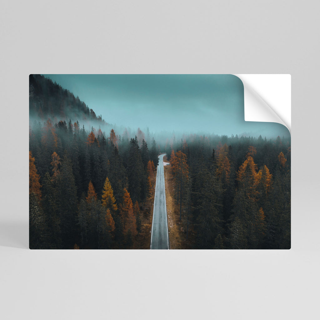 SERENE ROADWAY ESCAPE Peel and Stick Horizontal Poster