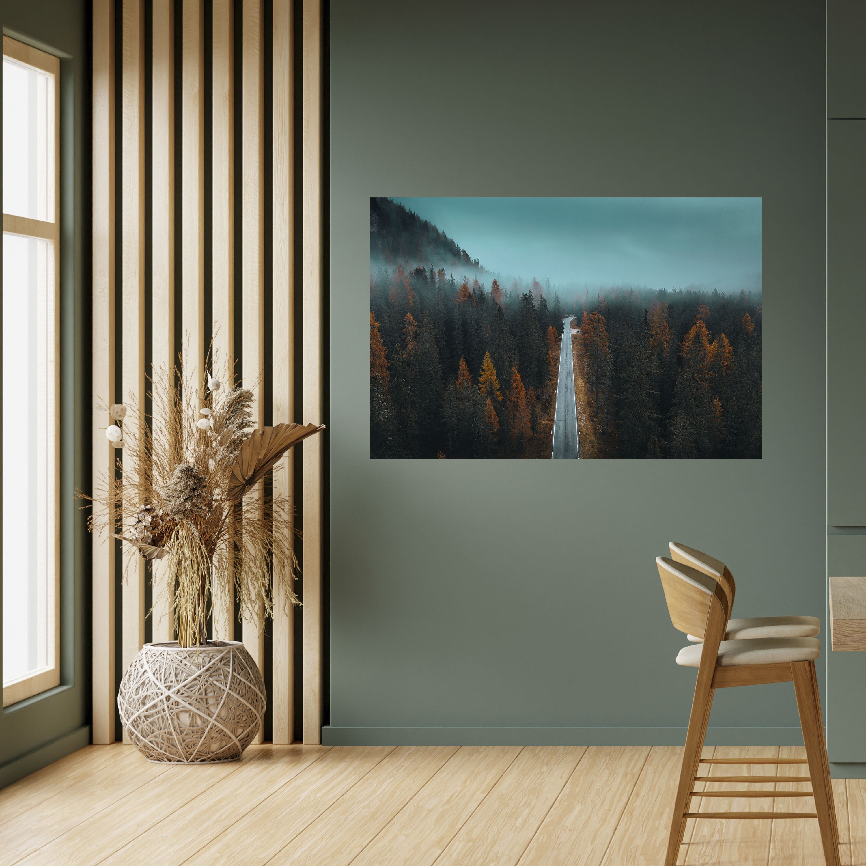 Affiche horizontale autocollante « ÉVASION SÉRÈNE SUR LA ROUTE »