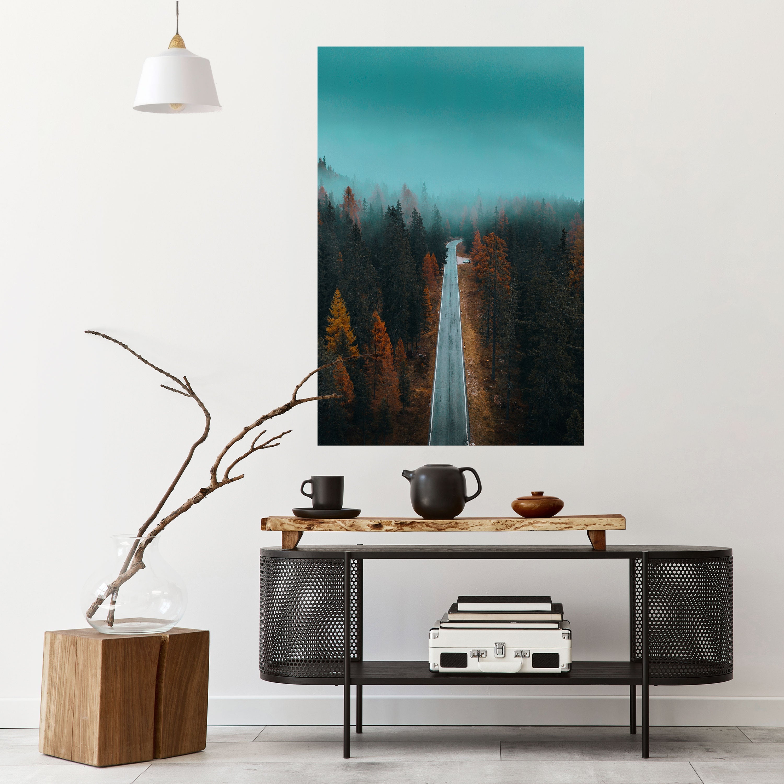 Affiche verticale autocollante « ÉVASION SÉRÈNE SUR LA ROUTE »