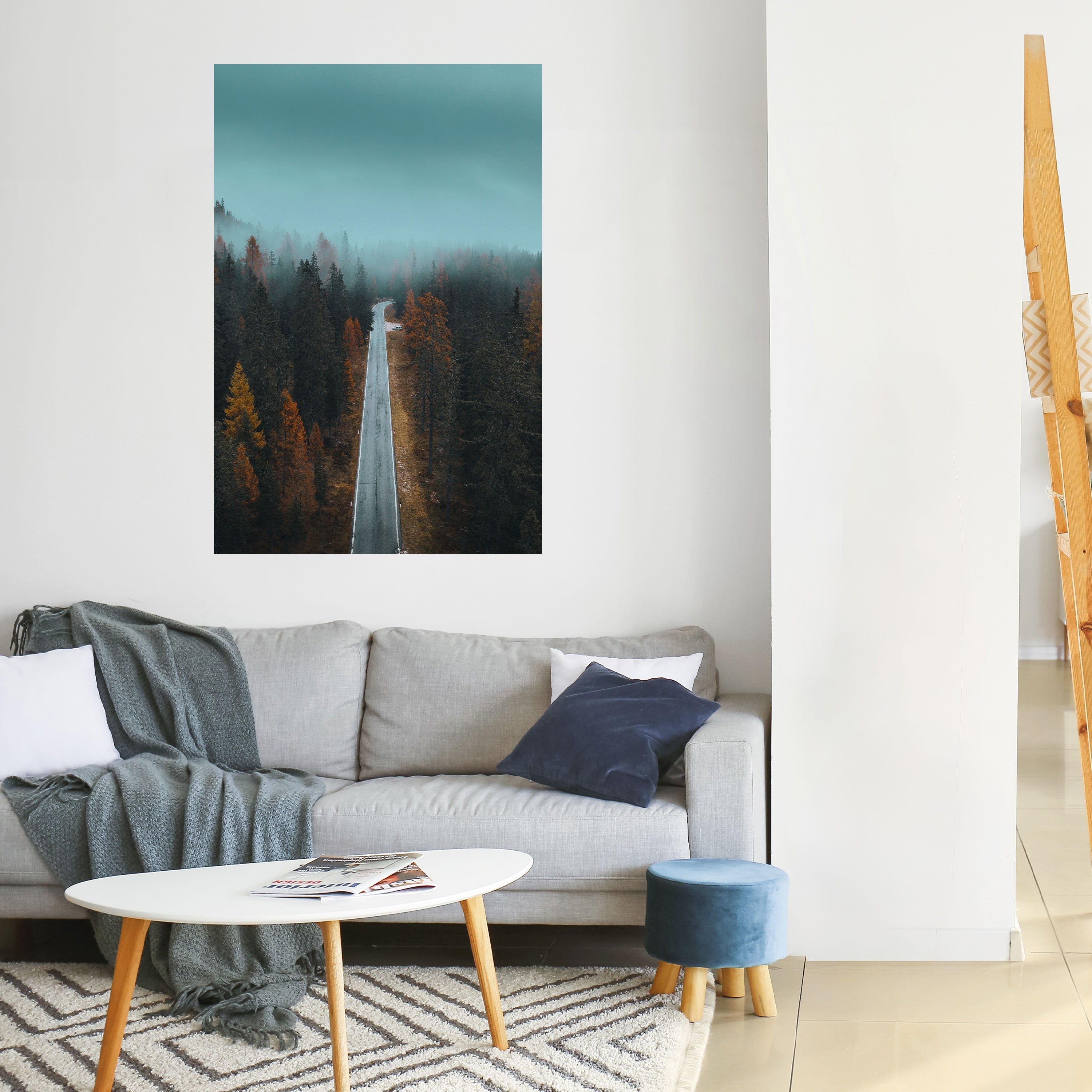 Affiche verticale autocollante « ÉVASION SÉRÈNE SUR LA ROUTE »