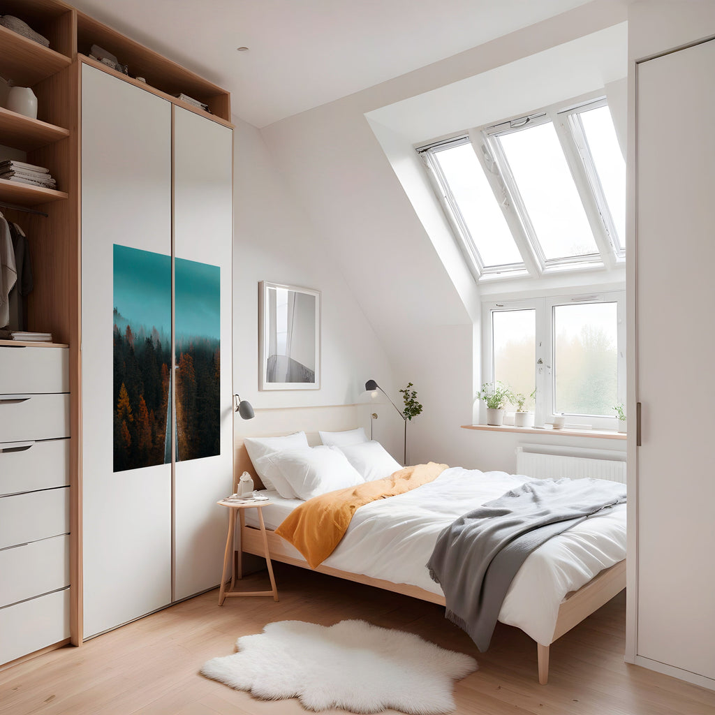 Affiche verticale autocollante « ÉVASION SÉRÈNE SUR LA ROUTE »