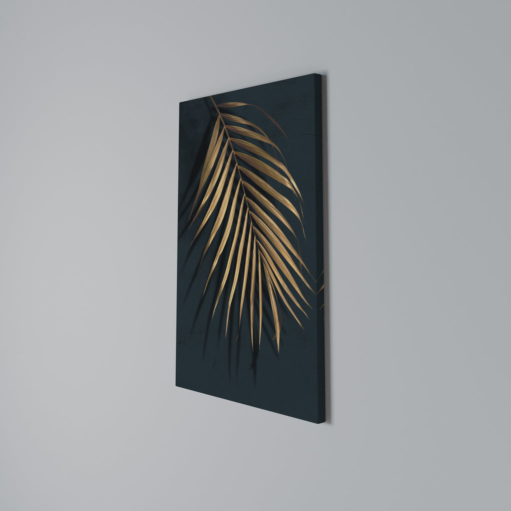 GOLDEN PALM WHISPERS Vertical Canvas Print