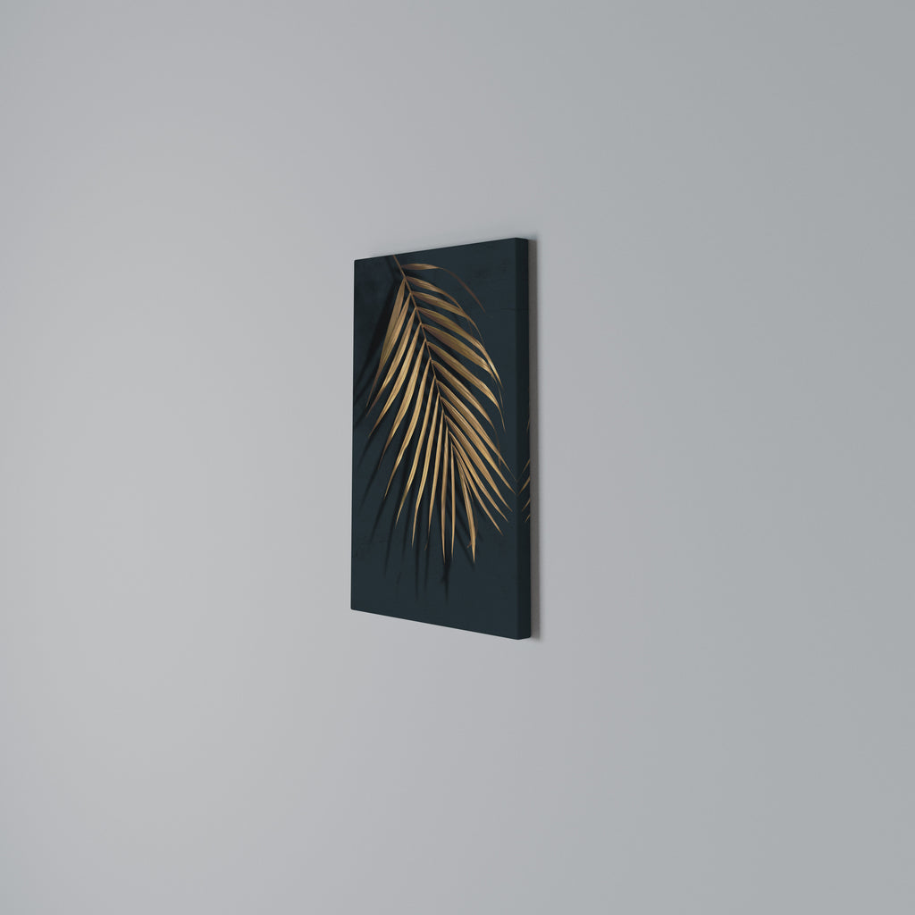 GOLDEN PALM WHISPERS Vertical Canvas Print