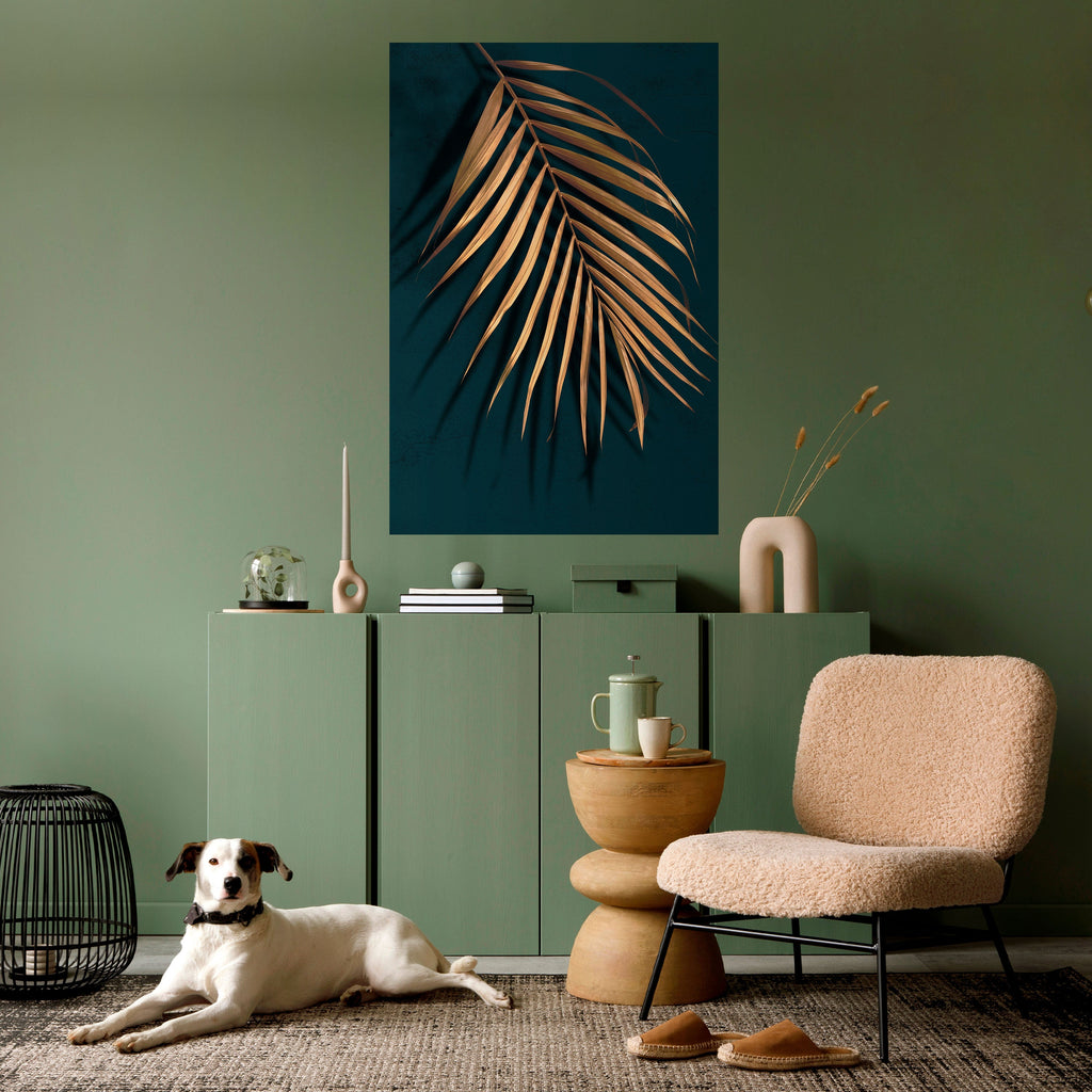 Affiche verticale autocollante « Golden Palm Whispers »