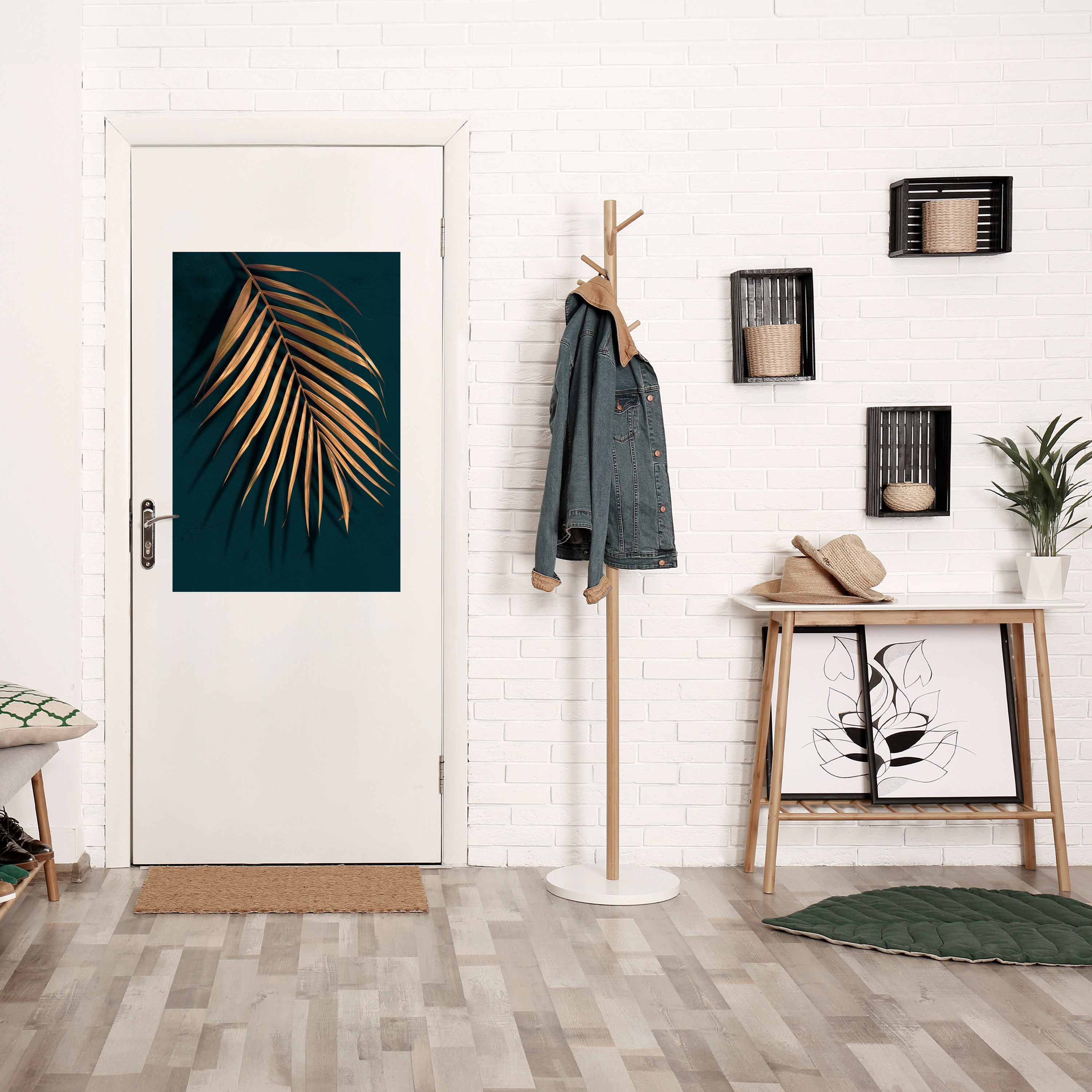 Affiche verticale autocollante « Golden Palm Whispers »