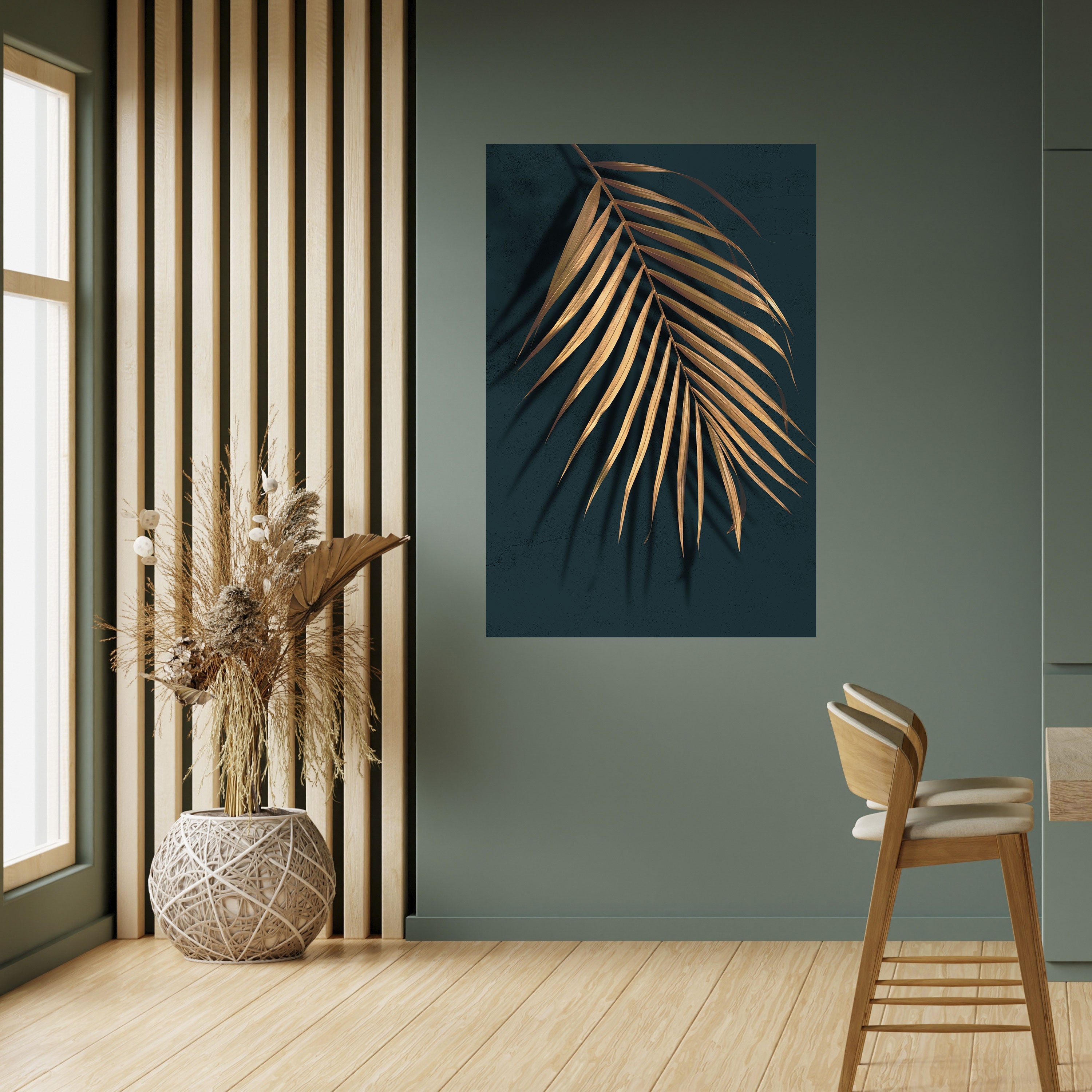Affiche verticale autocollante « Golden Palm Whispers »