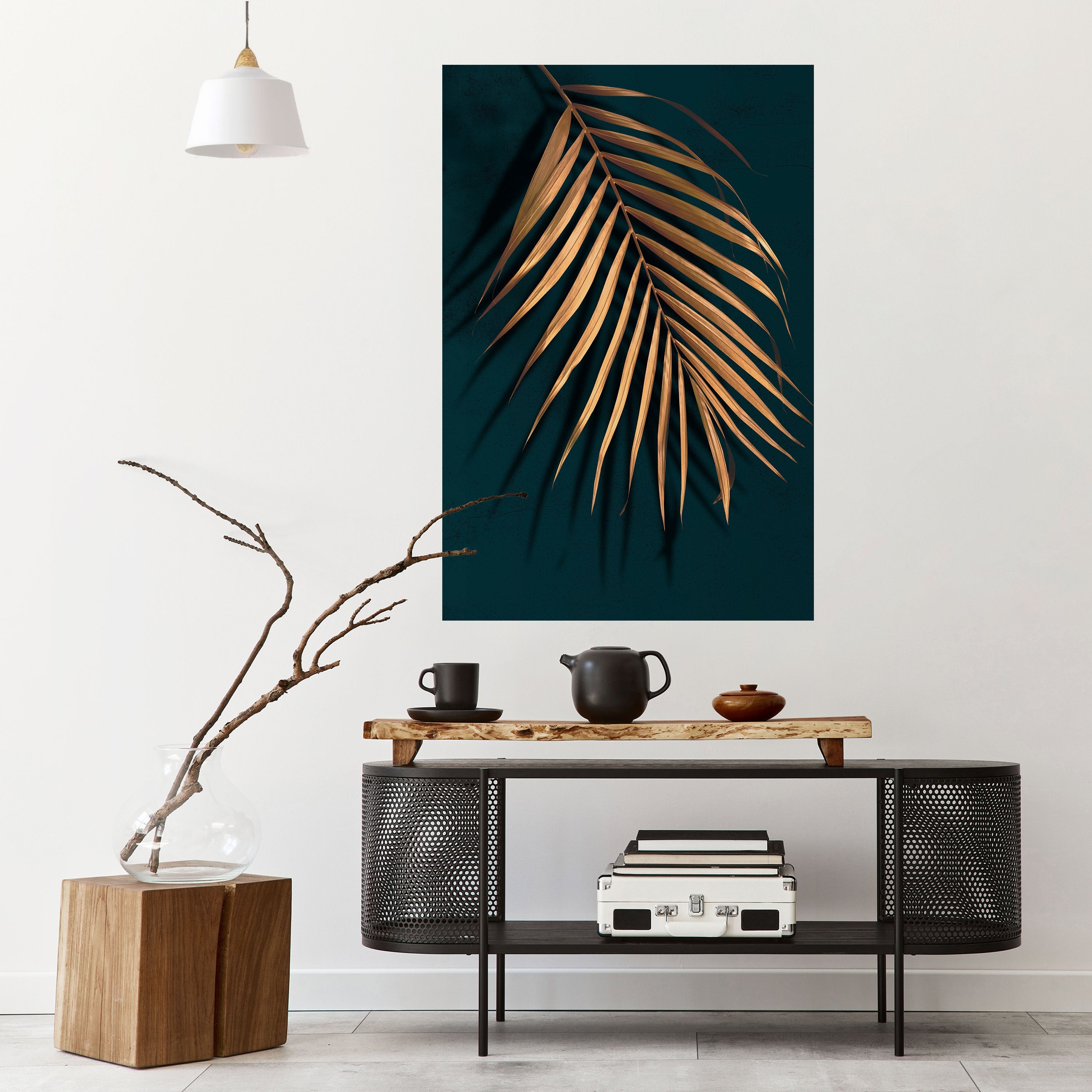 Affiche verticale autocollante « Golden Palm Whispers »
