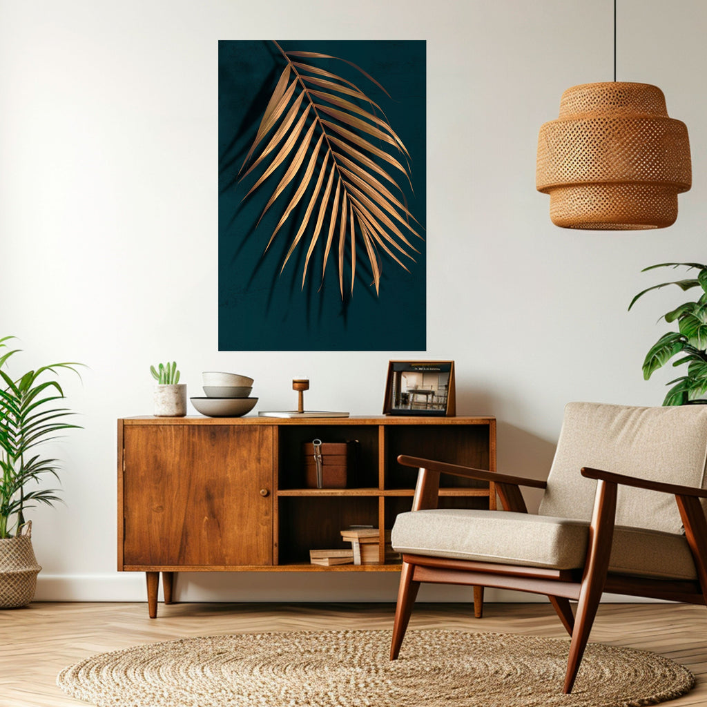 Affiche verticale autocollante « Golden Palm Whispers »