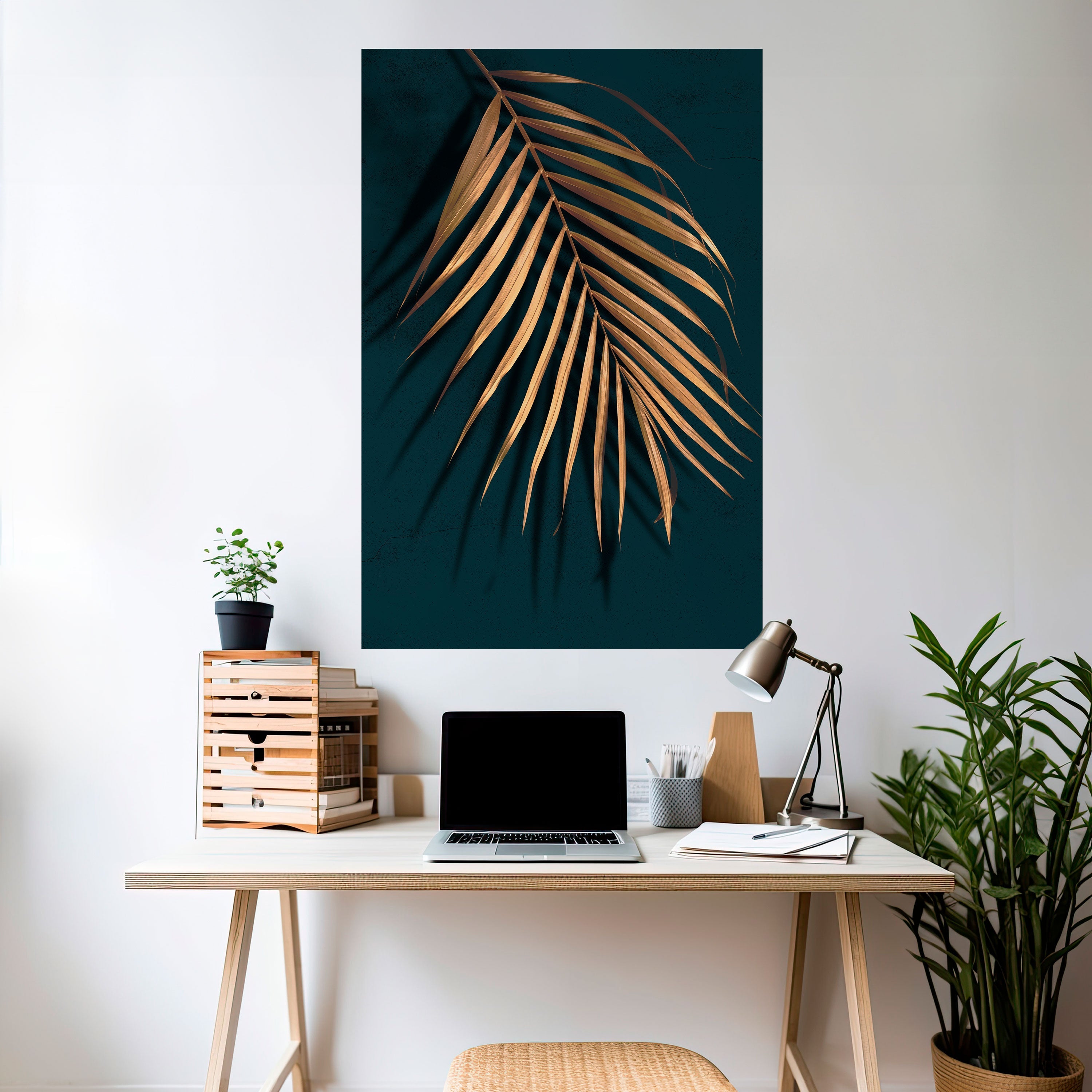 Affiche verticale autocollante « Golden Palm Whispers »