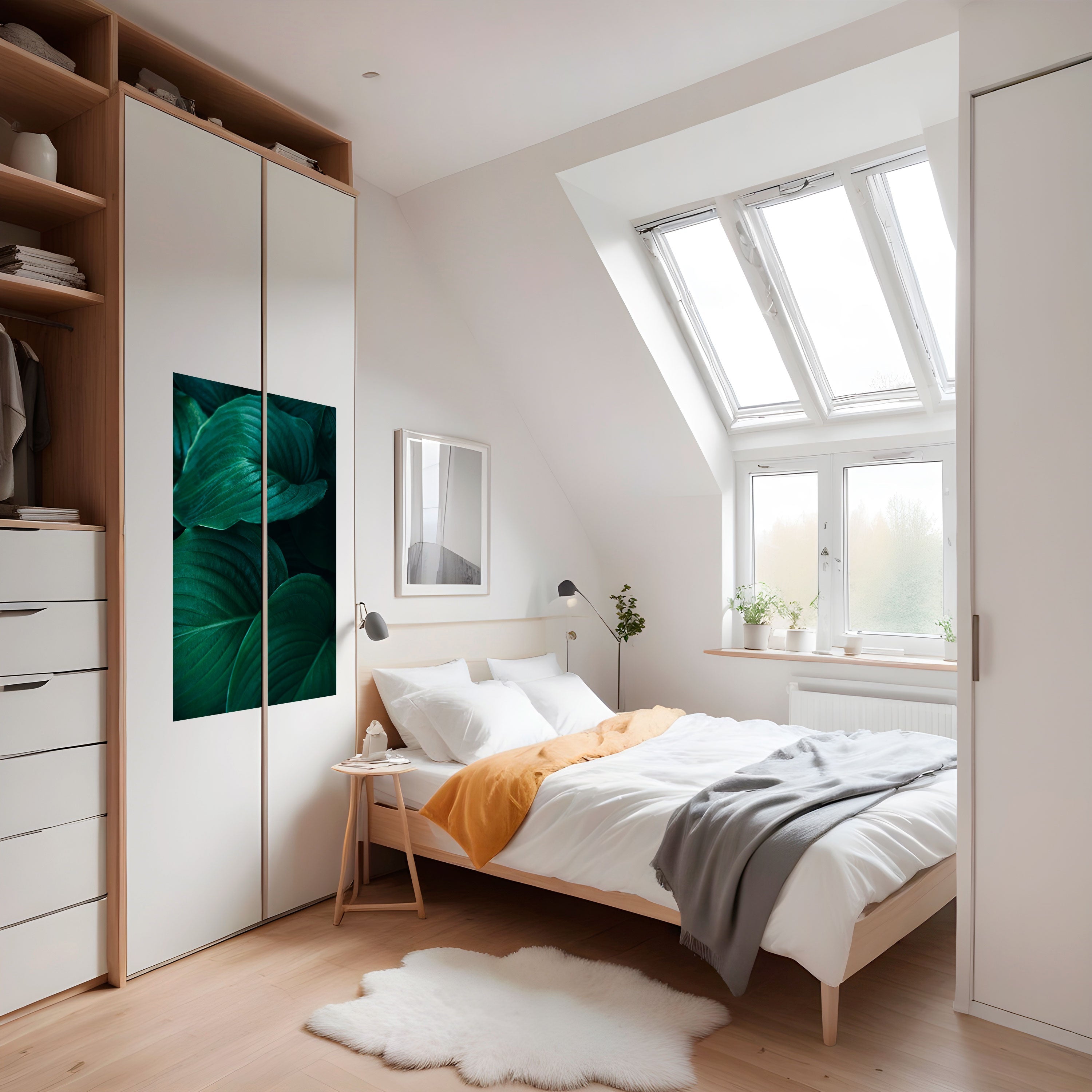 Affiche verticale autocollante aux teintes botaniques subtiles