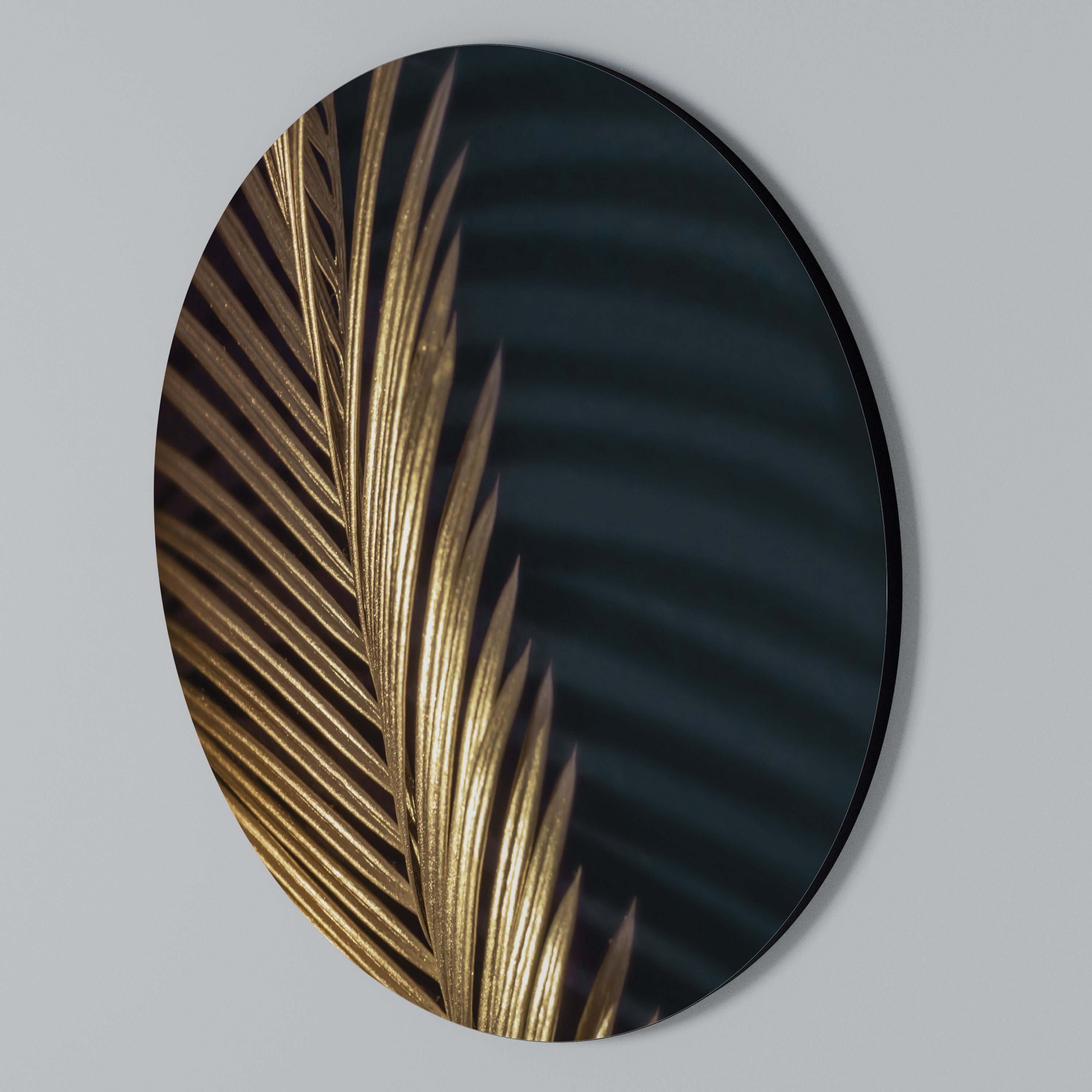LUXE LEAF DANCE Round Wall Art