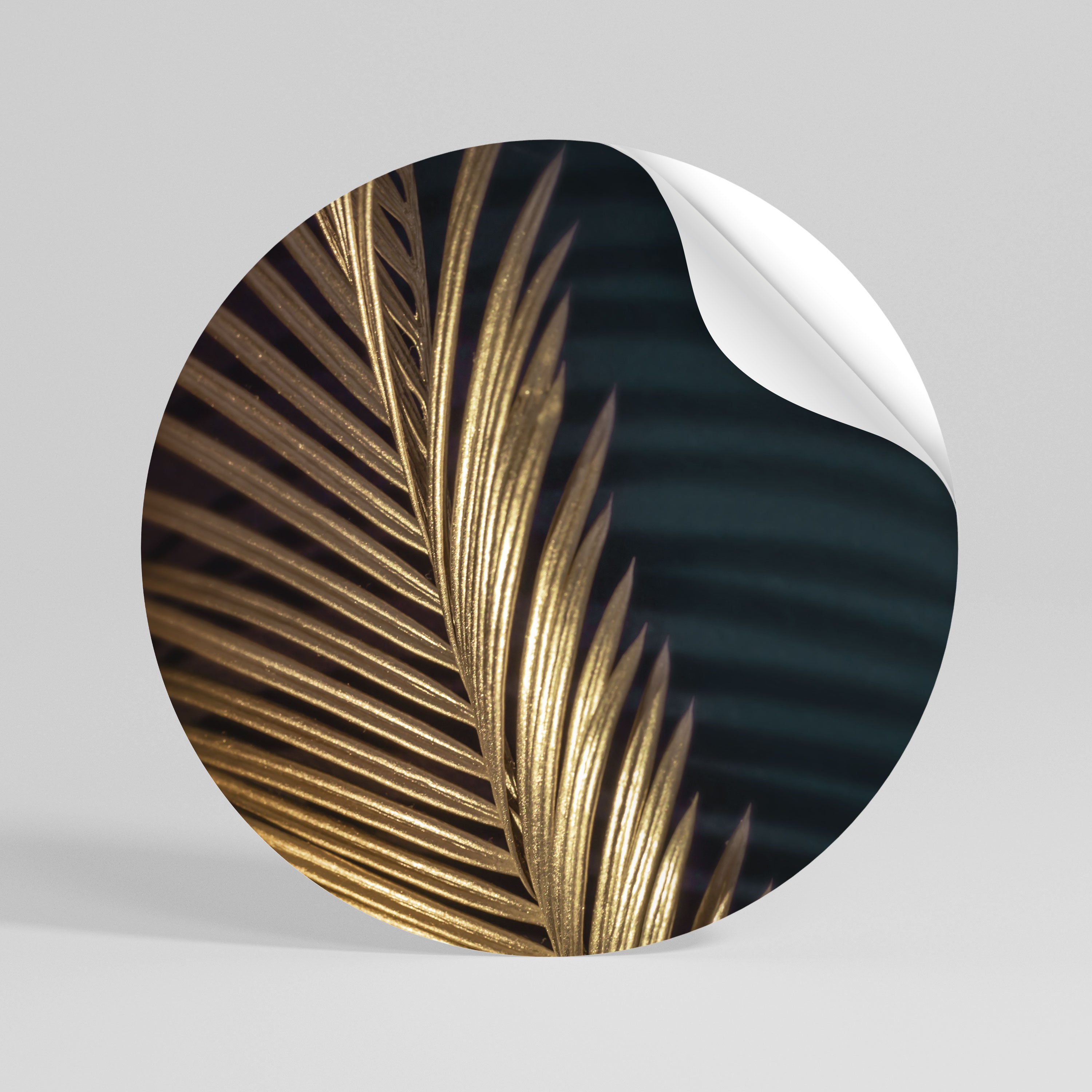 LUXE LEAF DANCE Peel and Stick Round Sticker