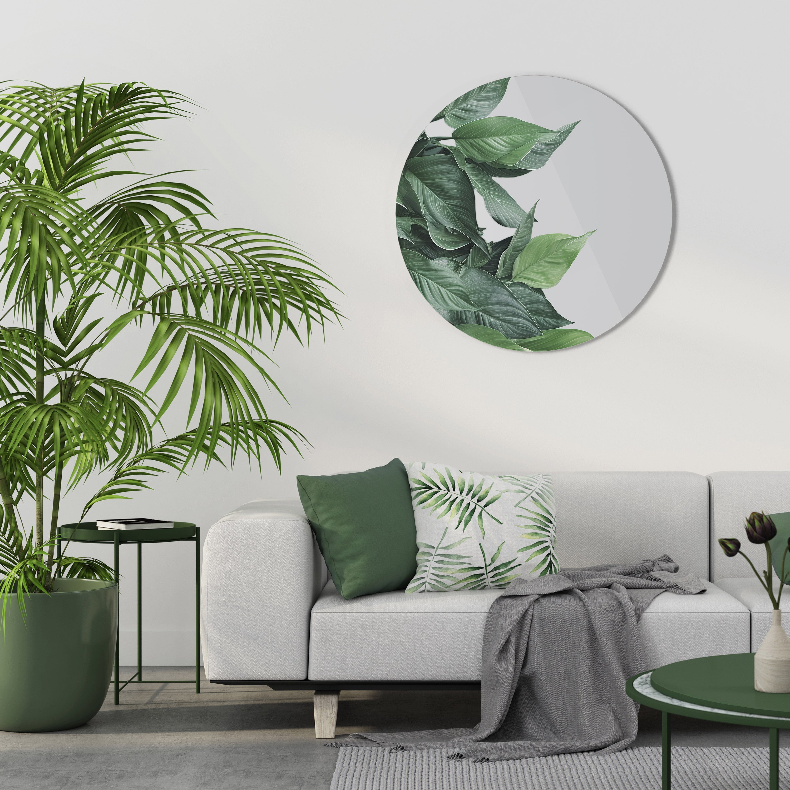 Décoration murale ronde LUSH LEAFY WHIMSY