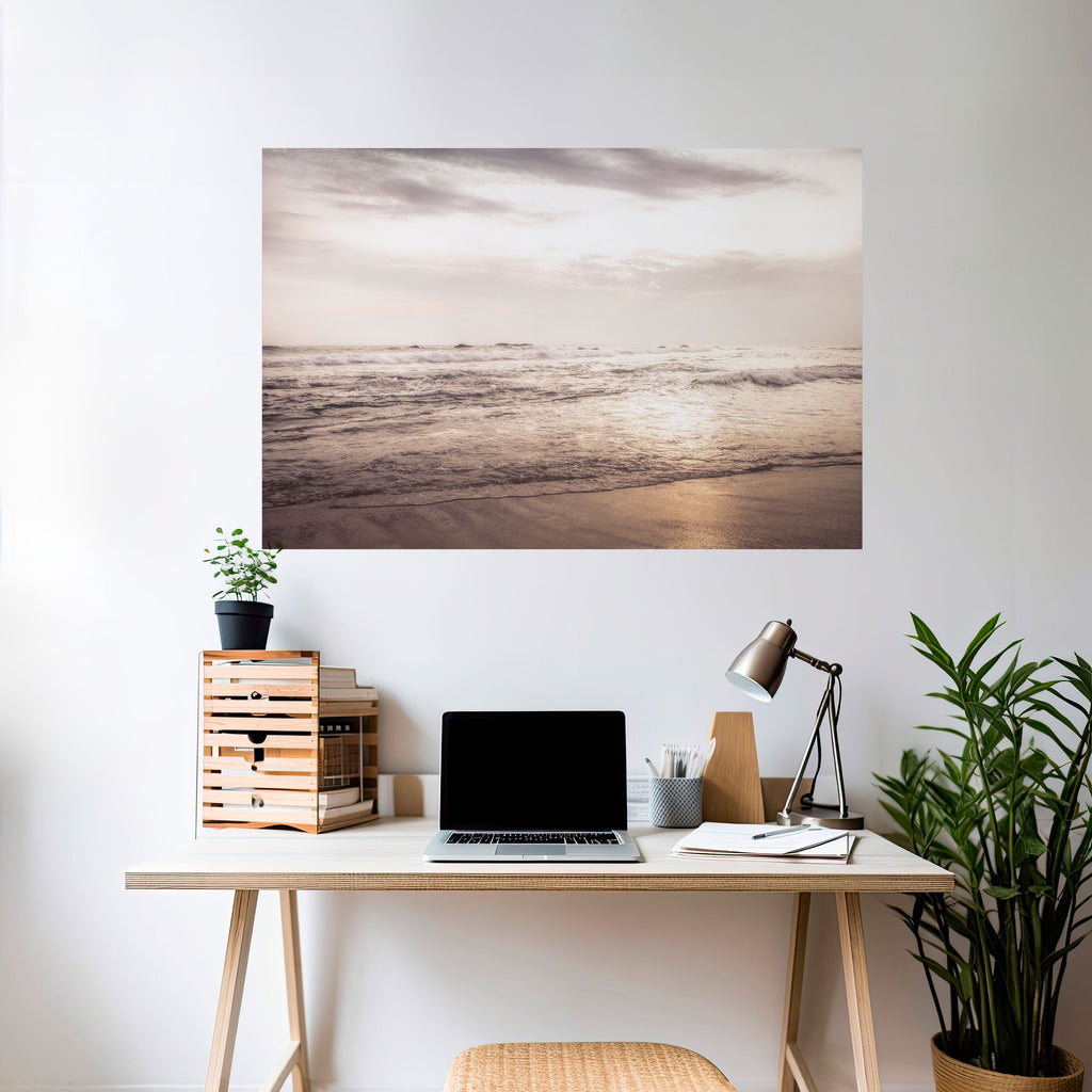 WHISPERS OF THE OCEAN Peel and Stick Horizontal Poster