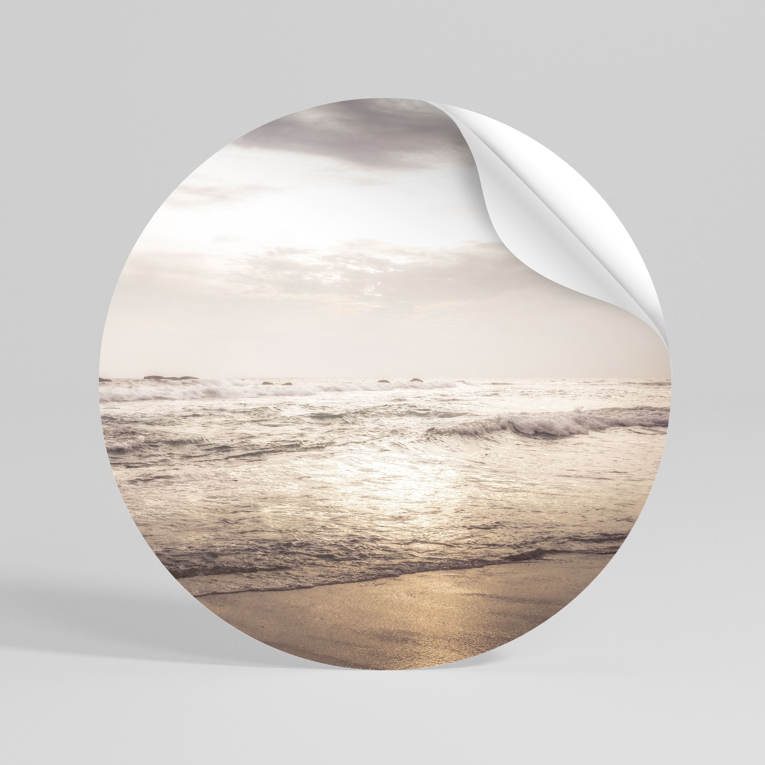 WHISPERS OF THE OCEAN Peel and Stick Round Sticker