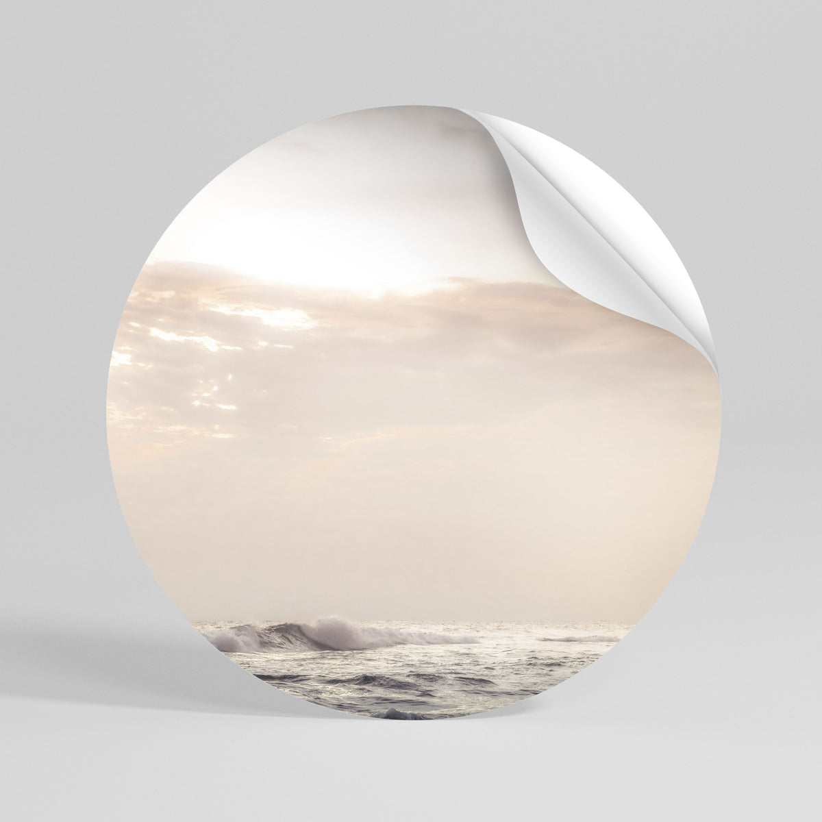 WHISPERS OF WAVE Peel and Stick Round Sticker