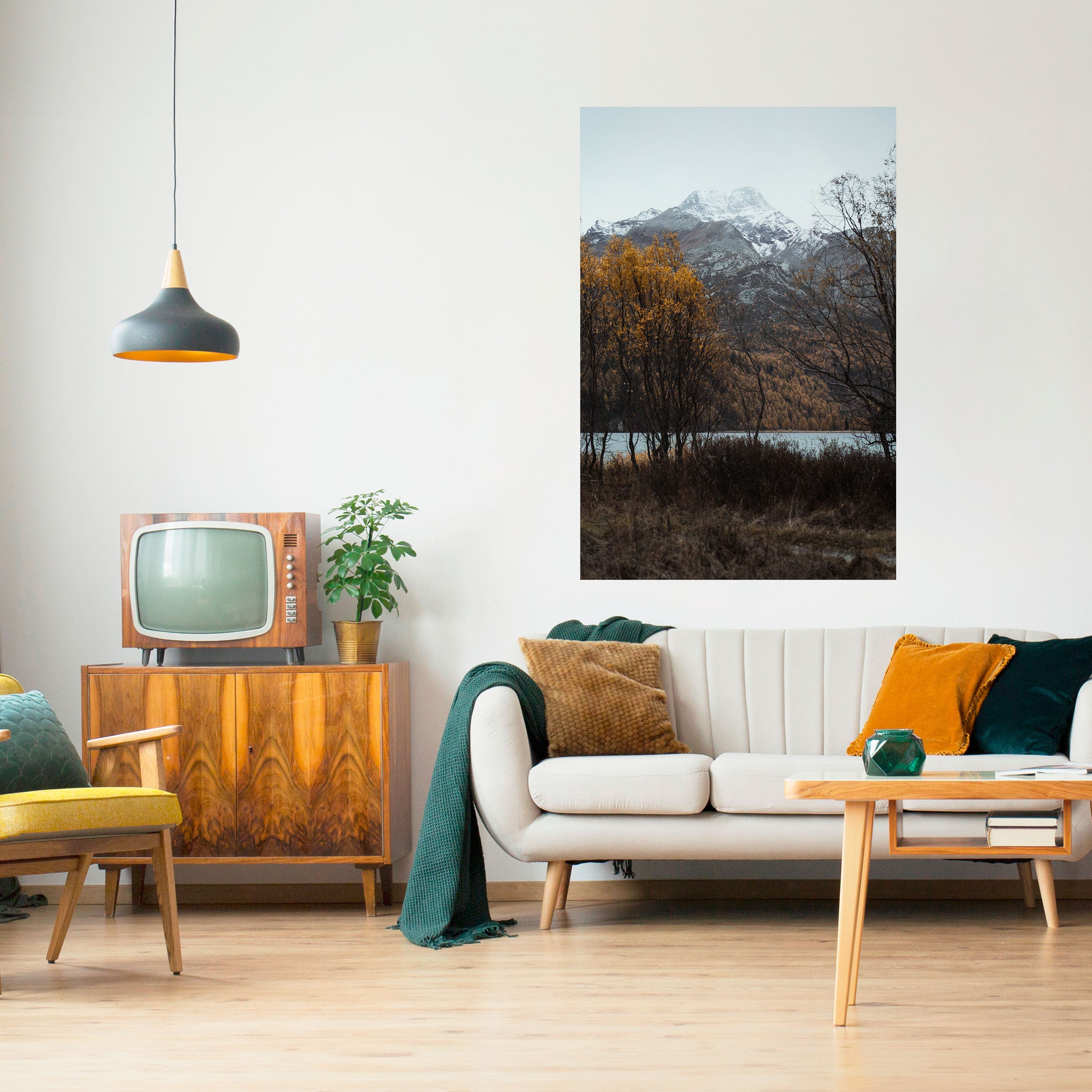 Affiche verticale autocollante « L'ÉTREINTE SILENCIEUSE DE L'AUTOMNE »