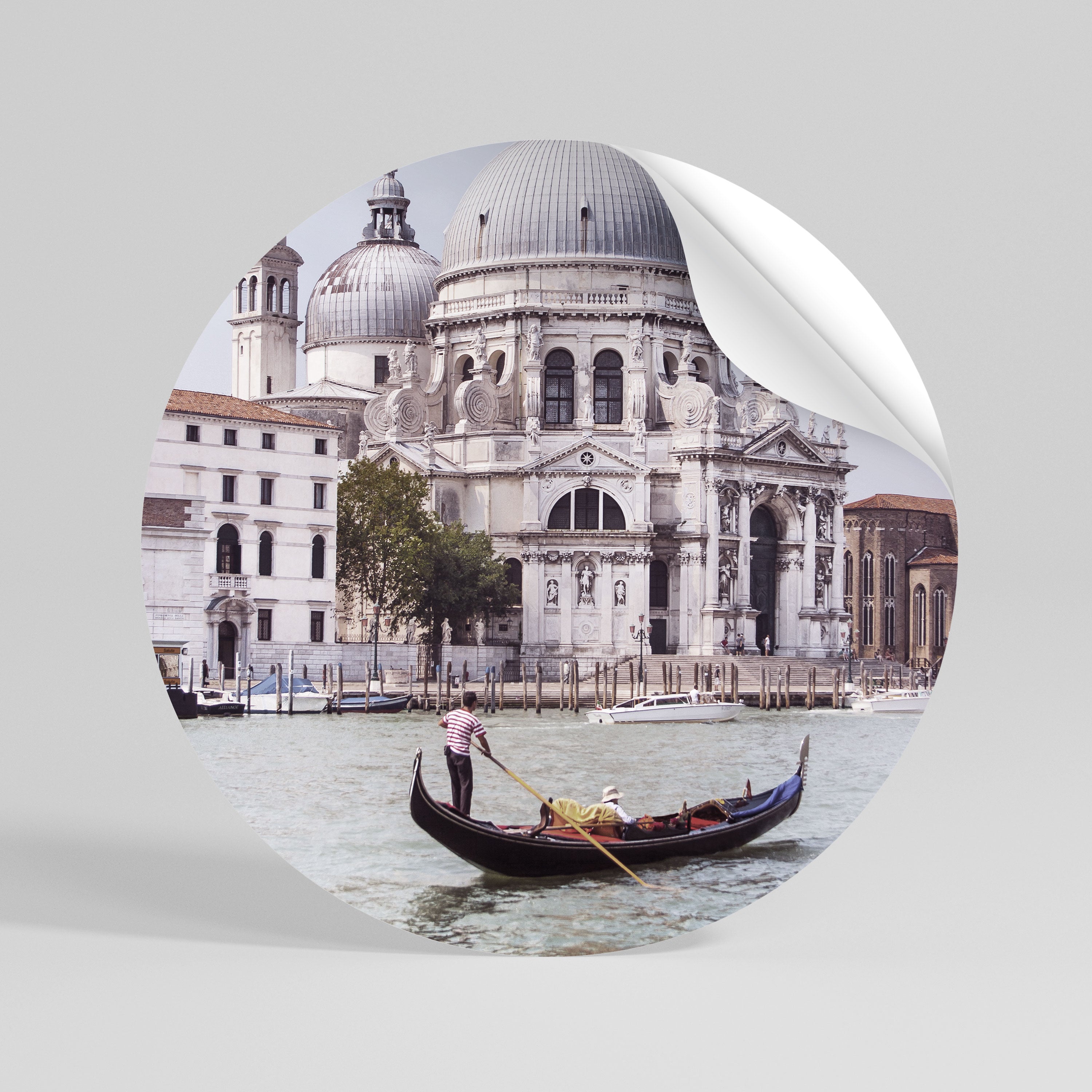 GONDOLA SERENADE Peel and Stick Round Sticker