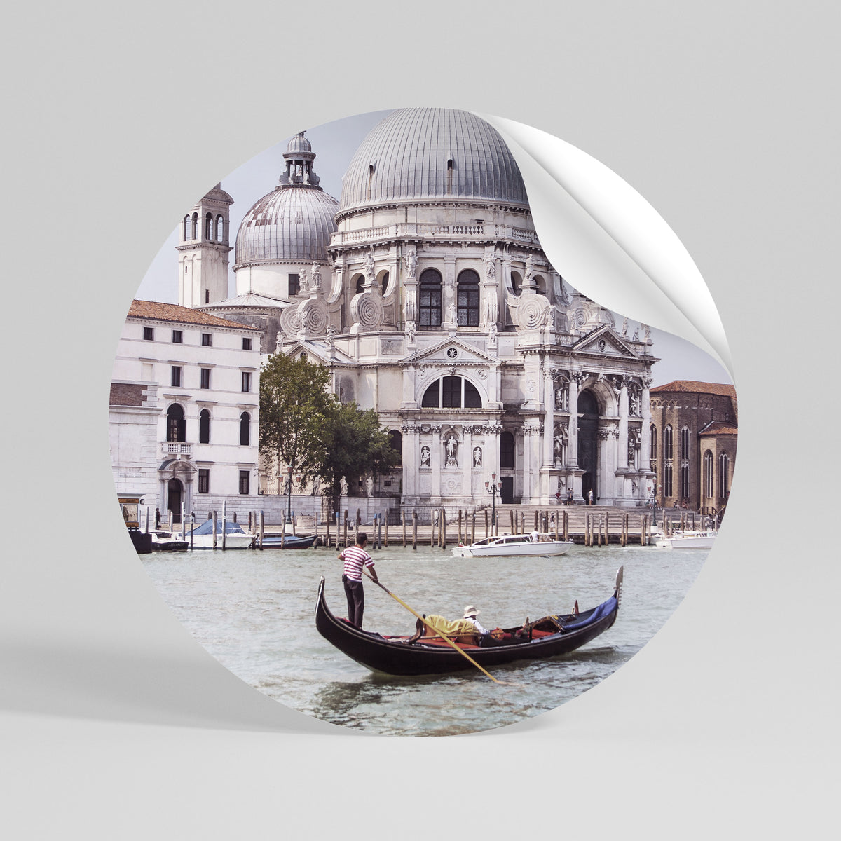 GONDOLA SERENADE Peel and Stick Round Sticker
