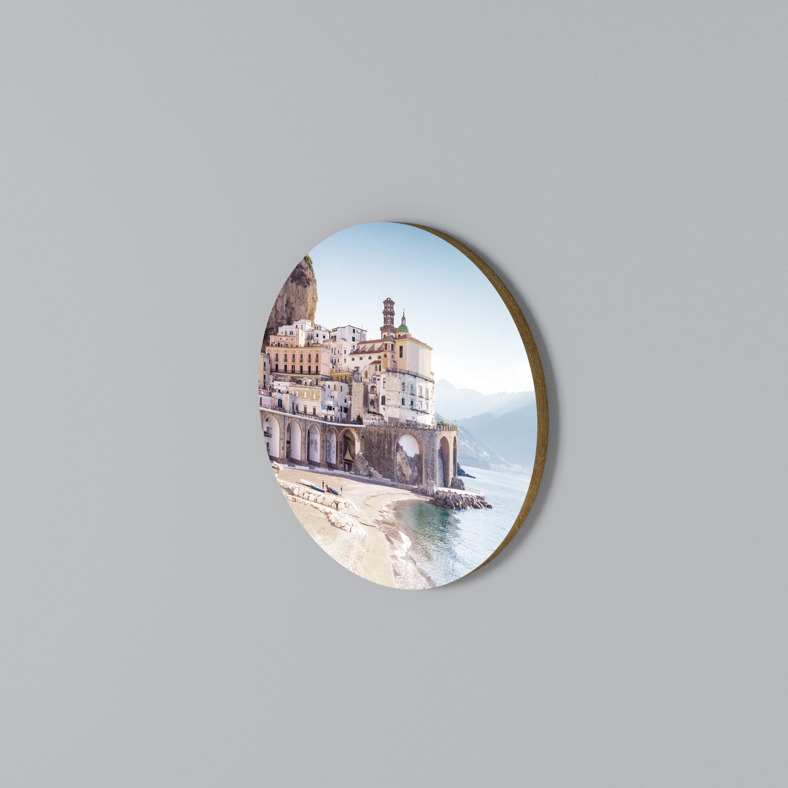 SEASIDE ARCHITECTURAL FANTASY Round Wall Art