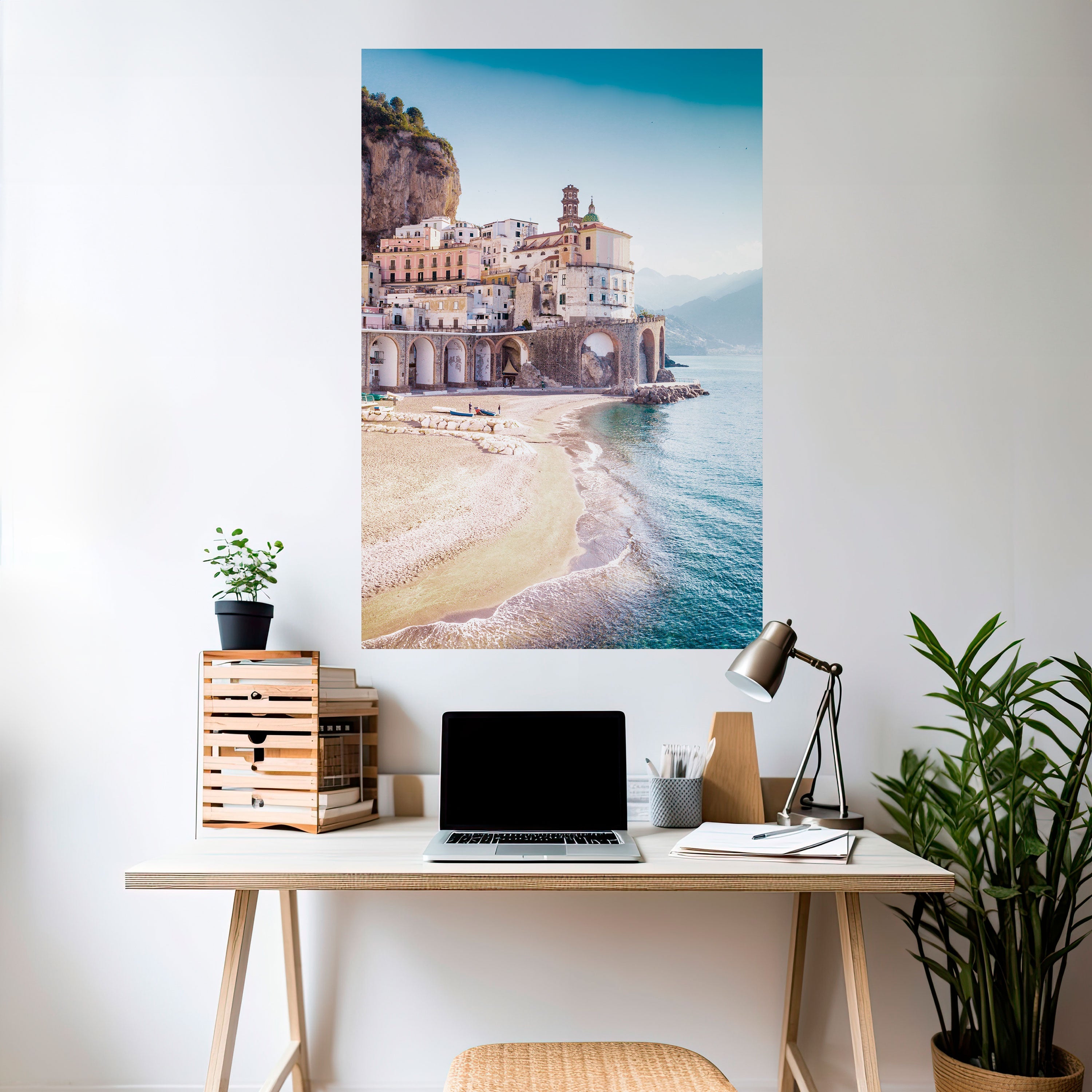 Affiche verticale autocollante « FANTASY ARCHITECTURALE BORD DE MER »