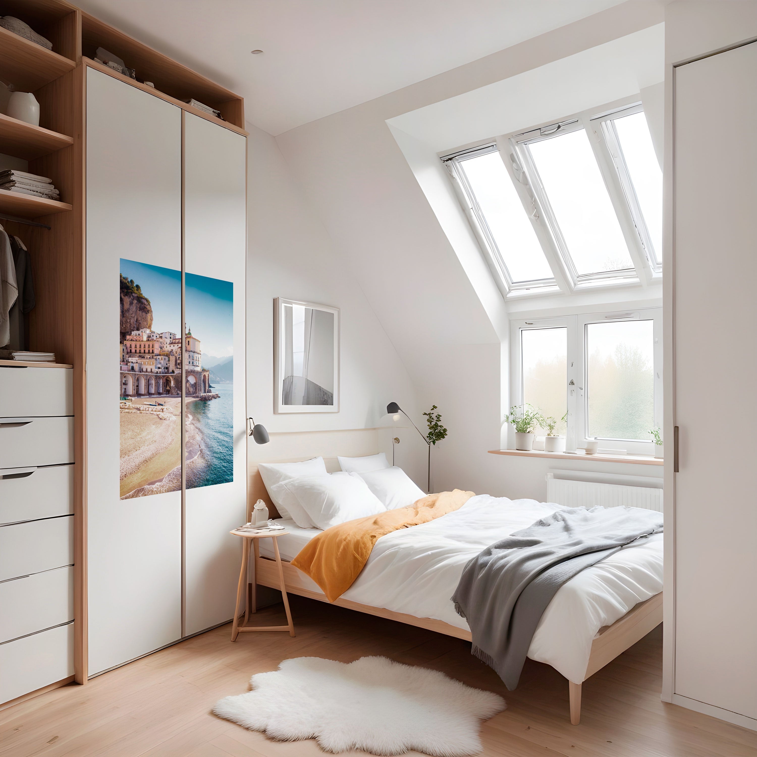 Affiche verticale autocollante « FANTASY ARCHITECTURALE BORD DE MER »