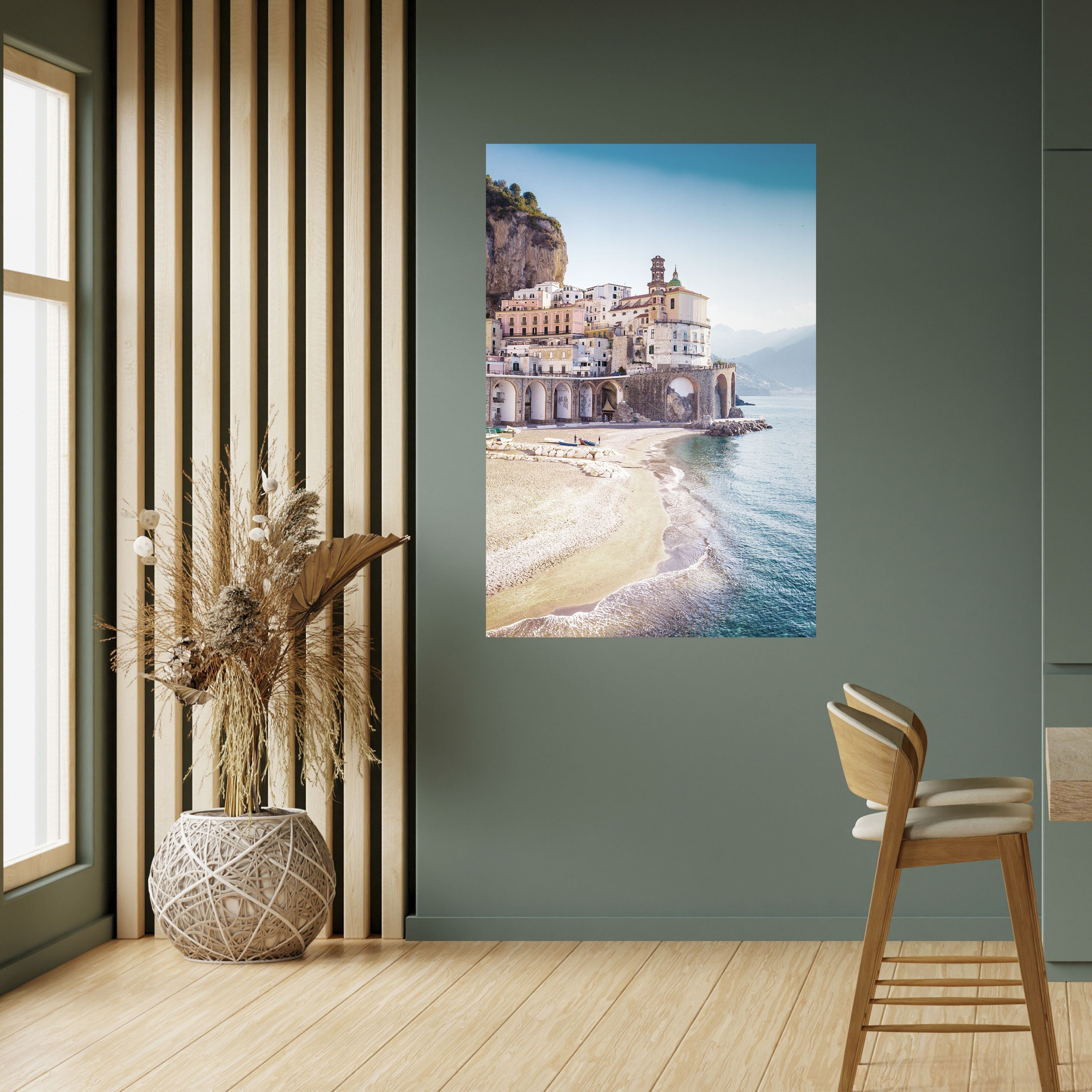 Affiche verticale autocollante « FANTASY ARCHITECTURALE BORD DE MER »