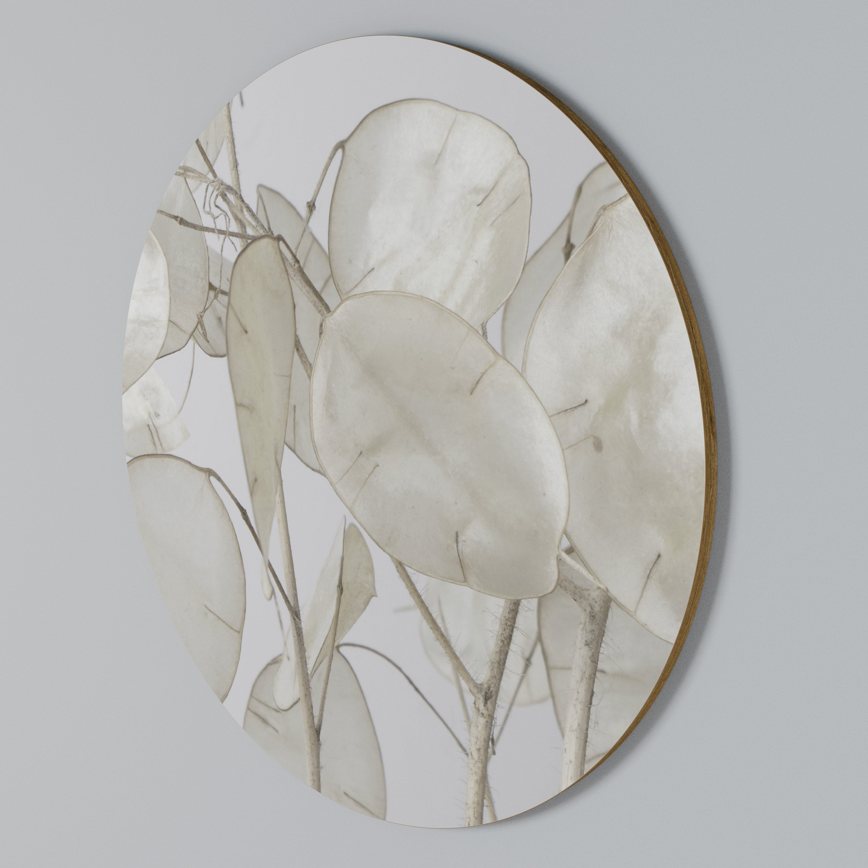 SILKY FOLIAGE WHISPERS Round Wall Art