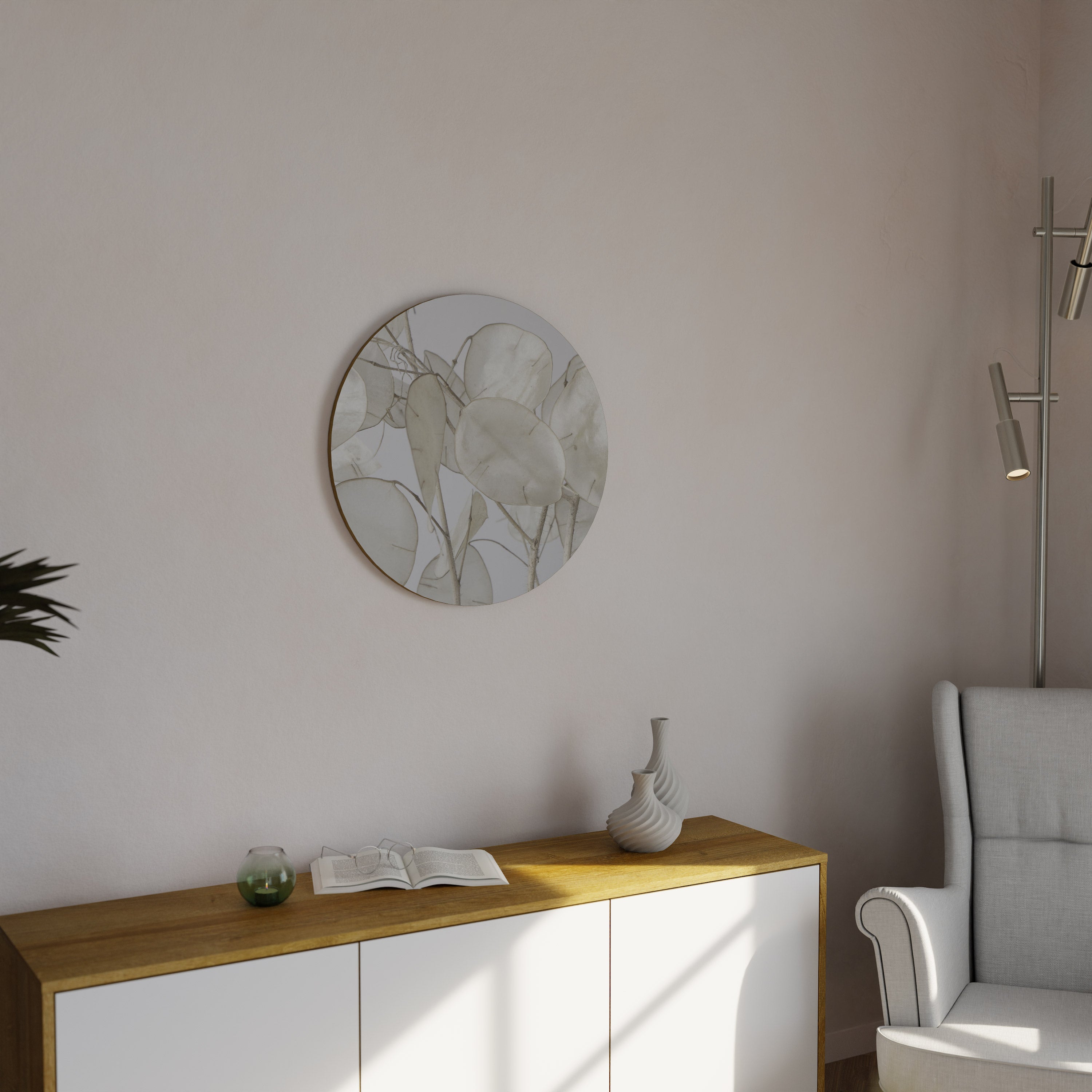 Murmures de feuillage soyeux Décoration murale ronde