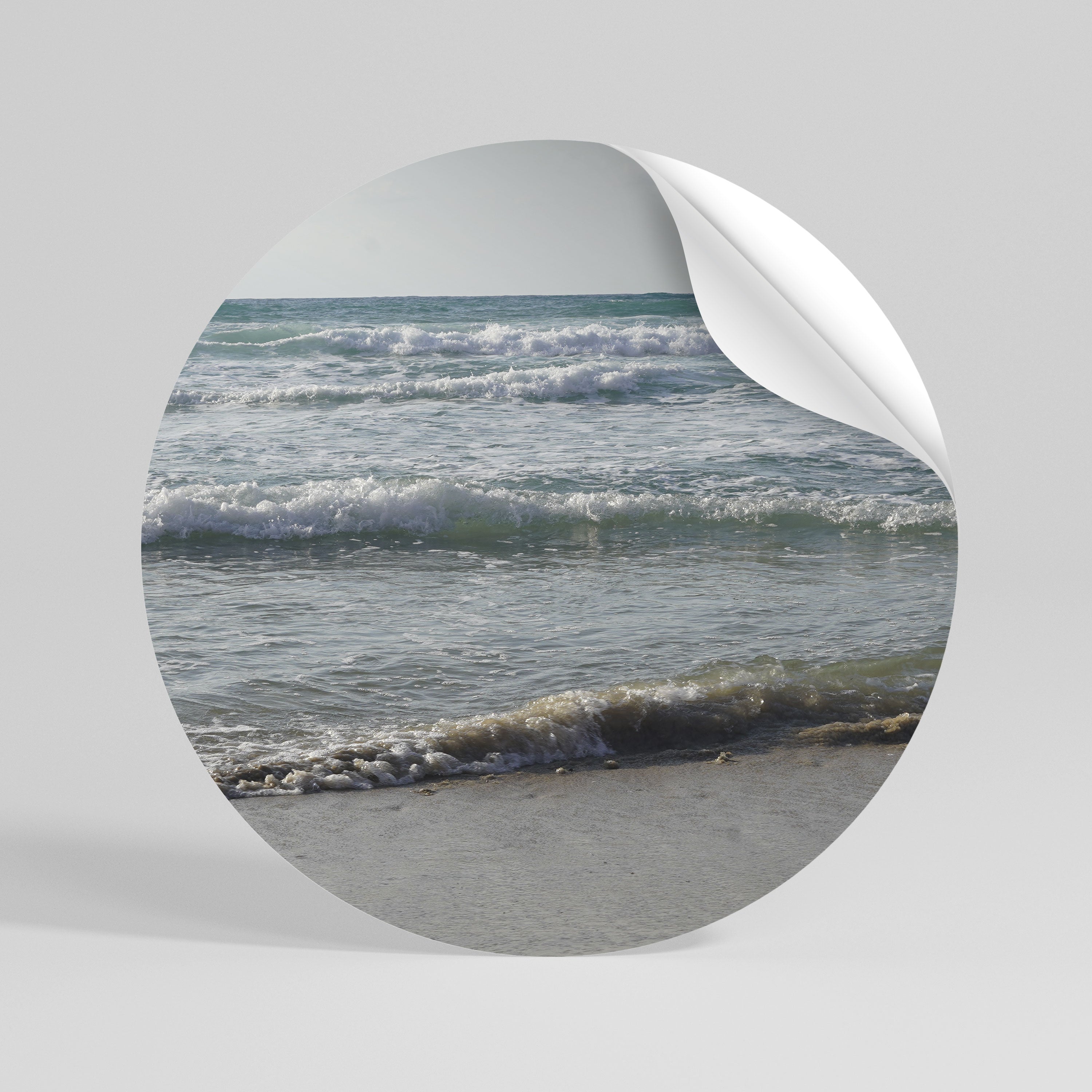 WAVES OF TRANQUILITY Peel and Stick Round Sticker