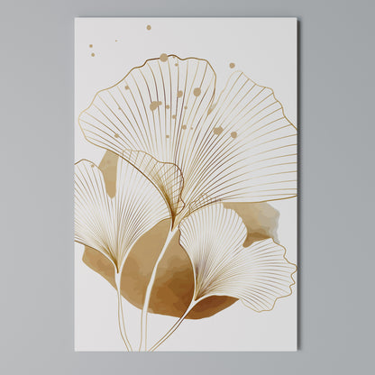 GOLDEN GINKGO DREAMS Vertical Canvas Print