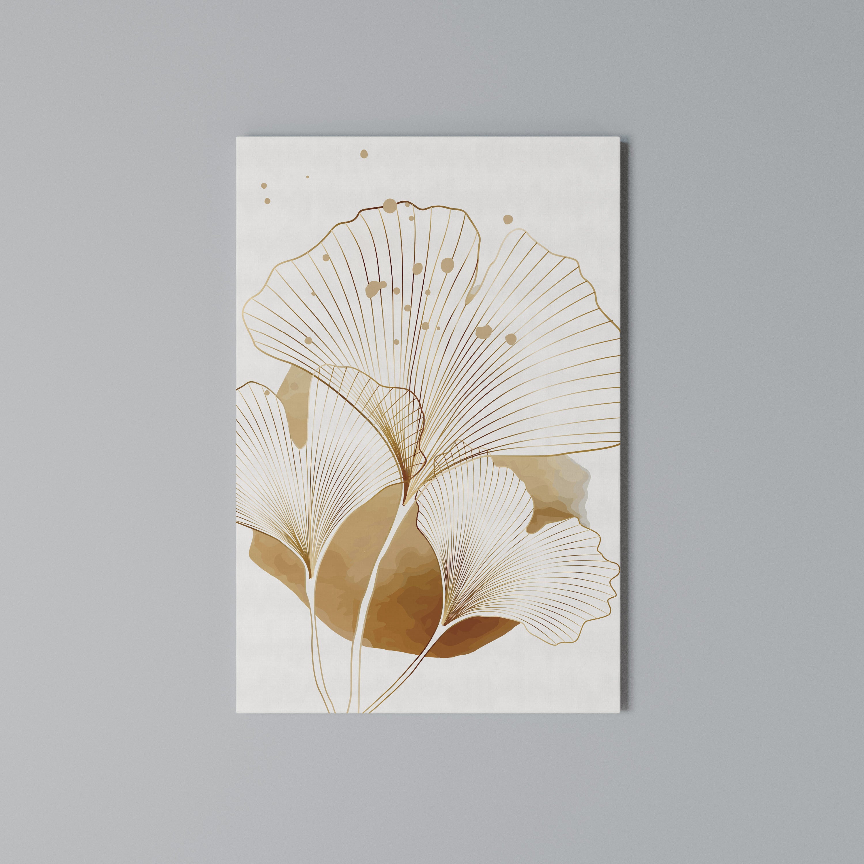GOLDEN GINKGO DREAMS Vertical Canvas Print